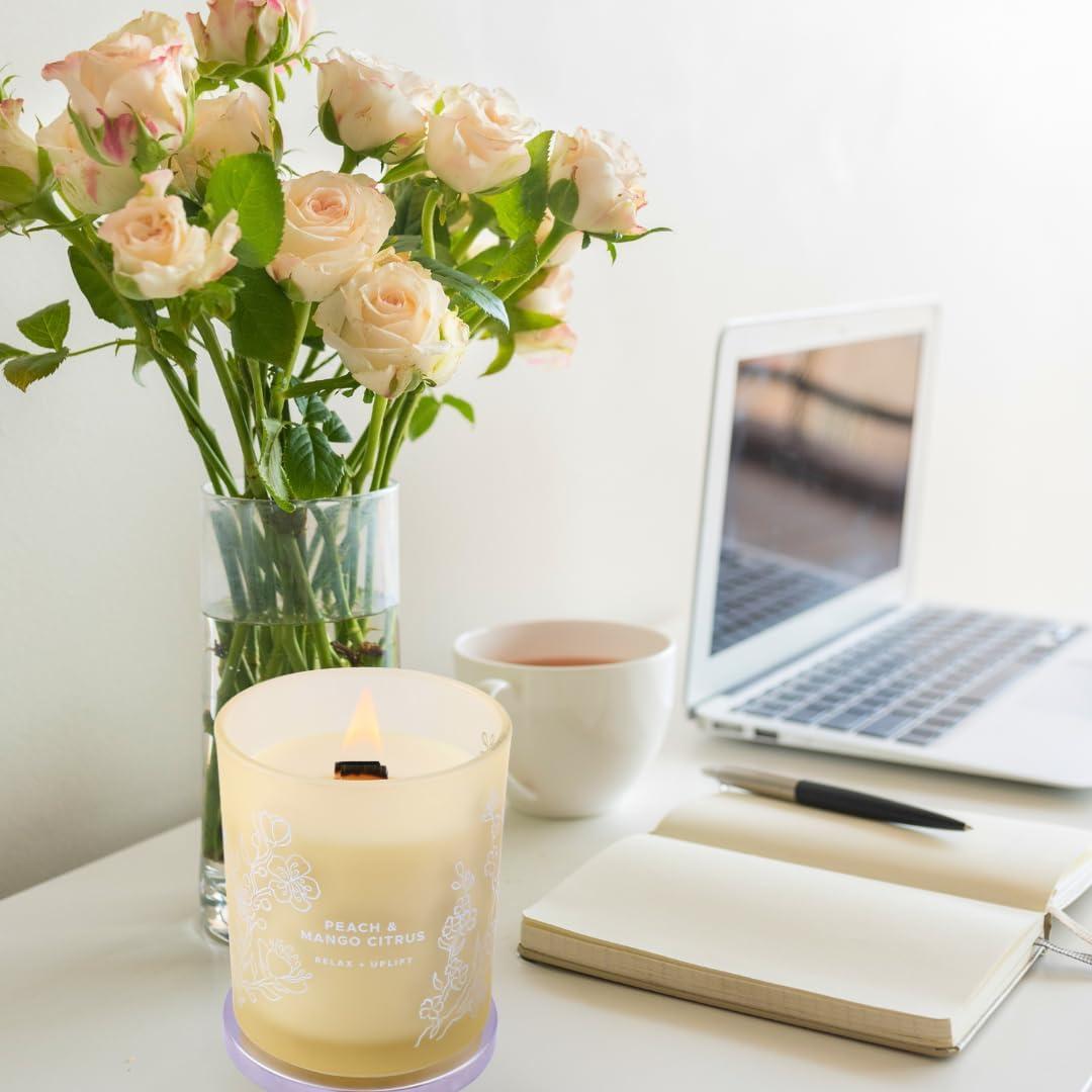 Vela Aromática Durazno y Mango Cítrico 300g - Cera de Soya