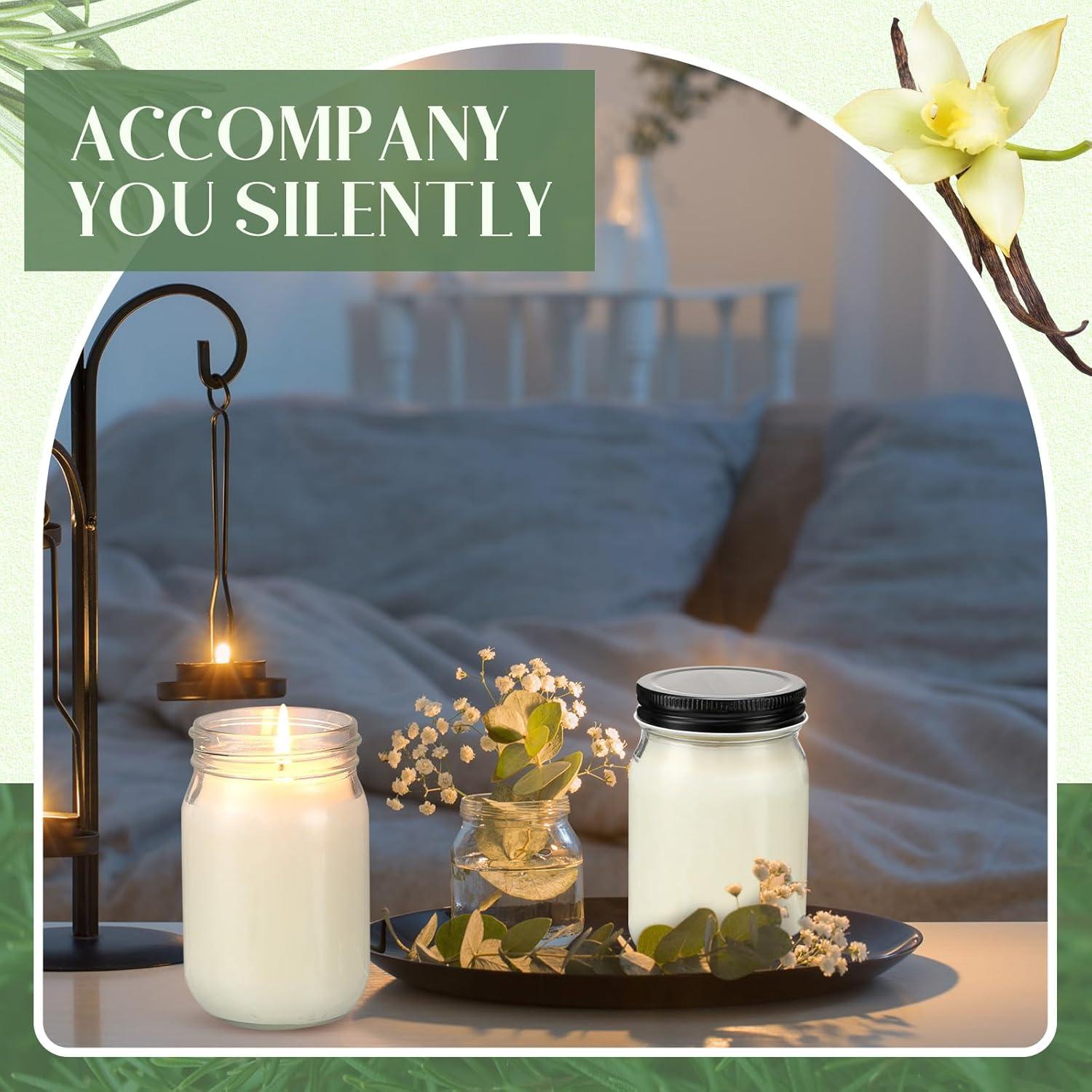 MTLEE 4 Velas Aromáticas de Soja 12 oz Vainilla - Regalo