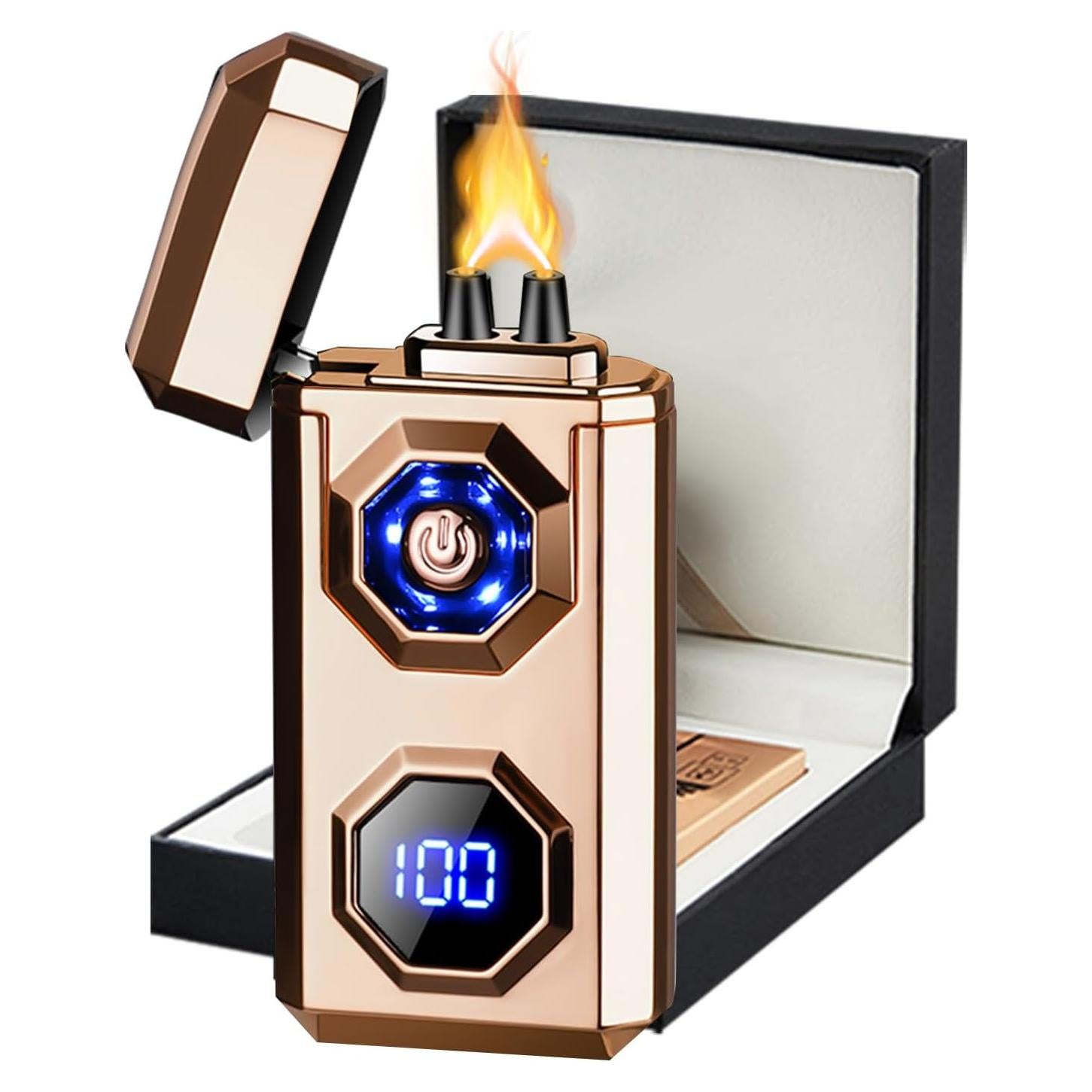 Encendedor Eléctrico TIKIUKI Arc Plasma Recargable Dorado