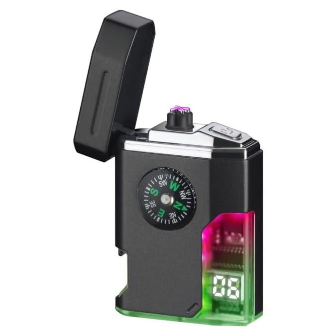 Encendedor Doble Arco KUGUAN Recargable USB Impermeable Negro