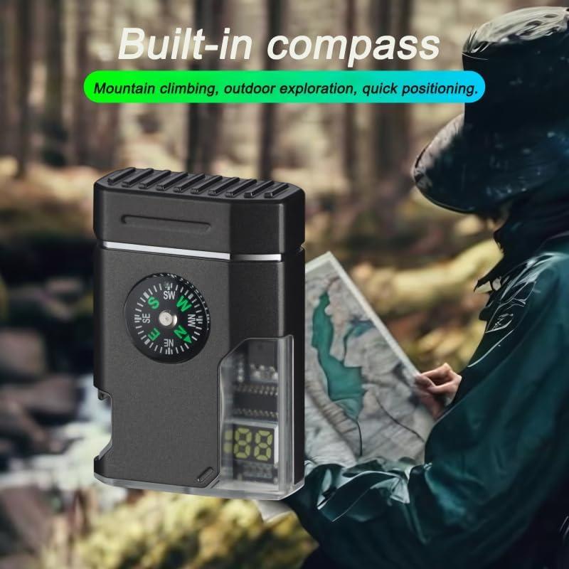 Encendedor Doble Arco KUGUAN Recargable USB Impermeable Negro