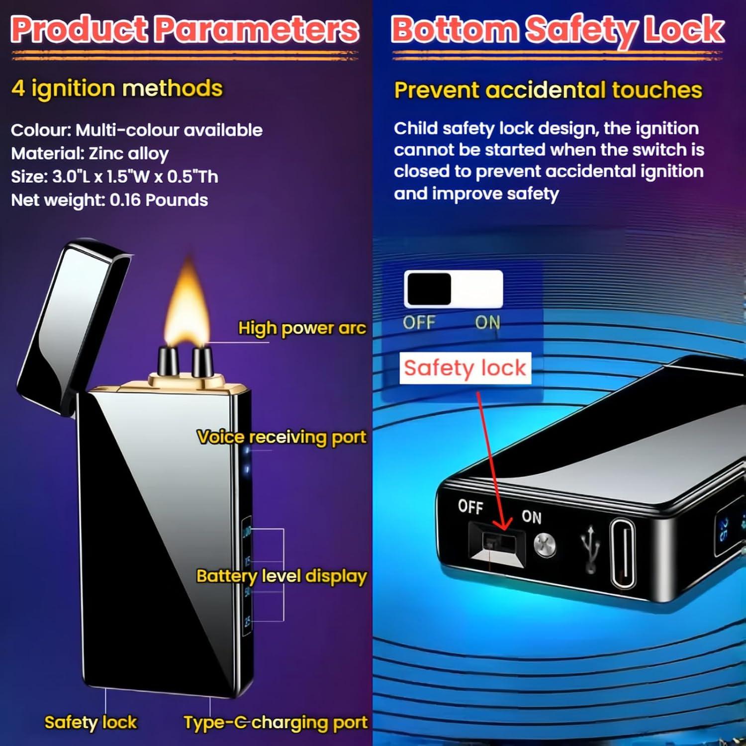 Encendedor Eléctrico NINSI NS-EL2306 USB Recargable a Prueba de Viento