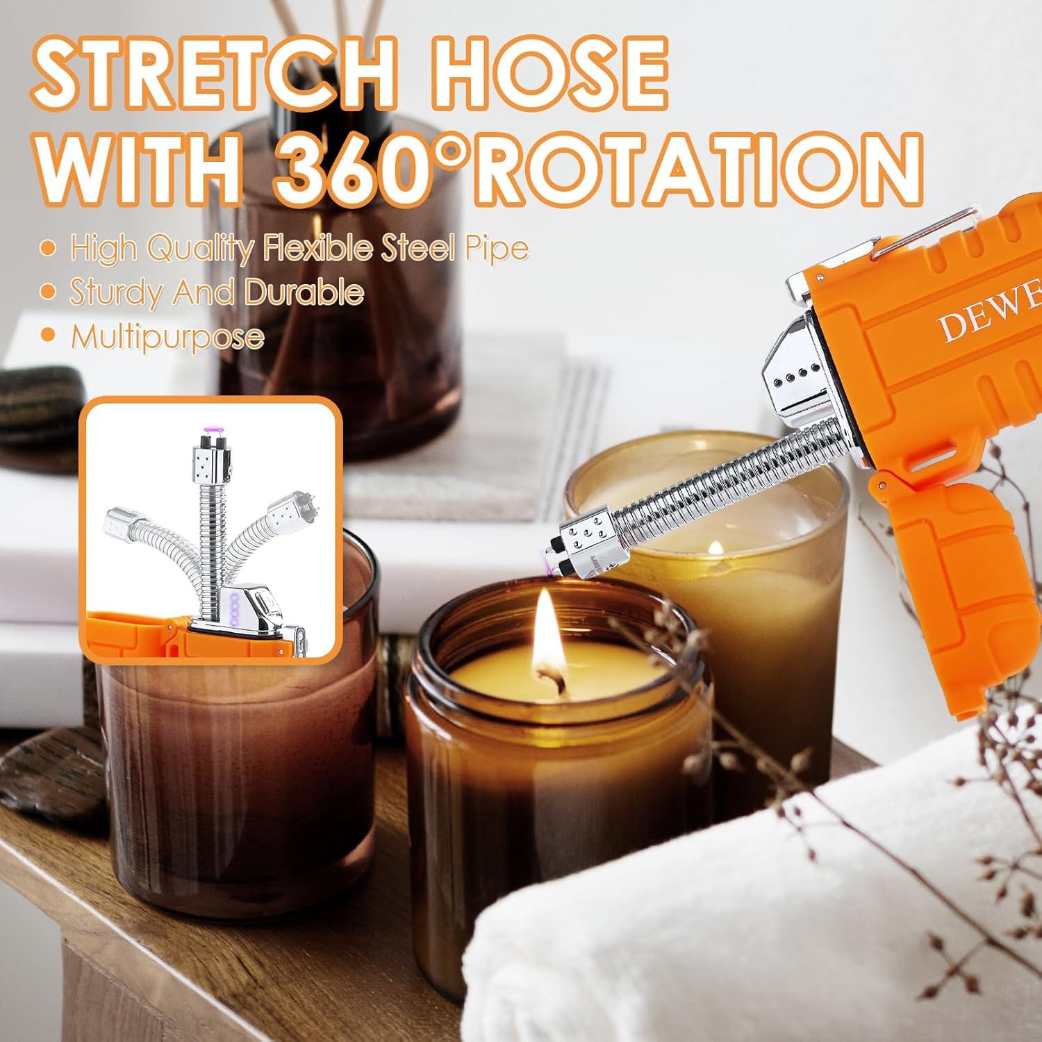 Encendedor Eléctrico DEWEL 360 Flex Recargable USB-C Naranja