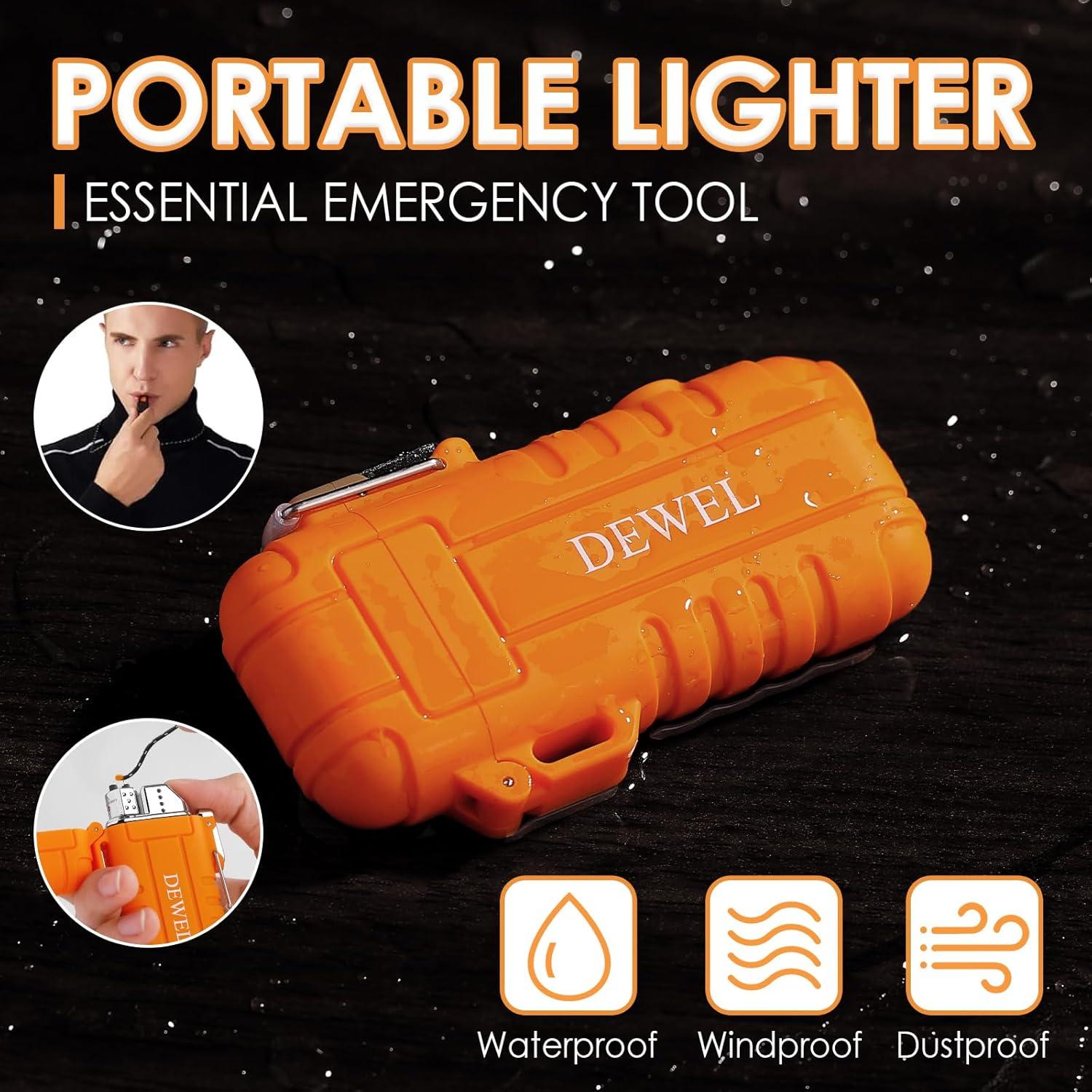 Encendedor Eléctrico DEWEL 360 Flex Recargable USB-C Naranja