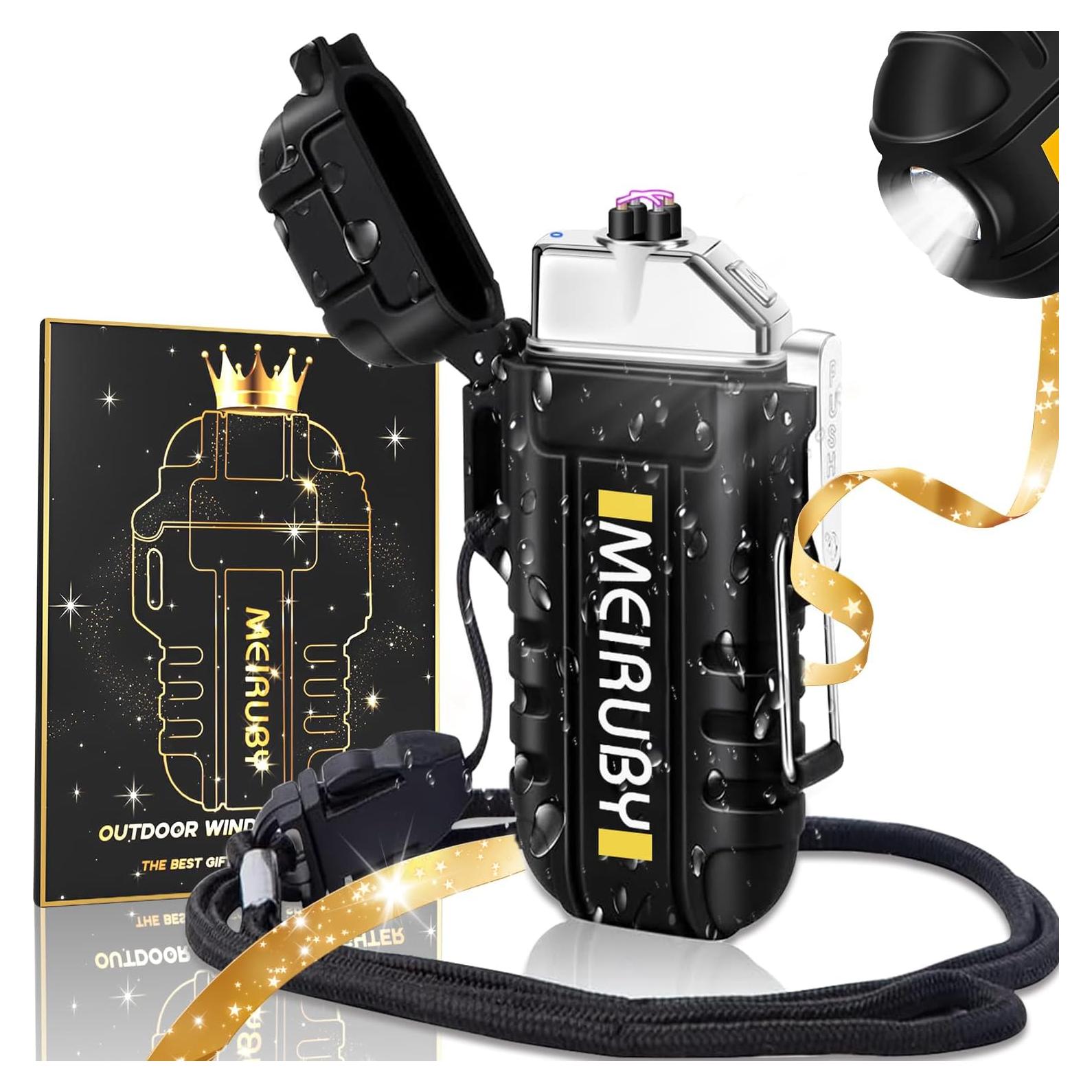 Encendedor Eléctrico MEIRUBY a Prueba de Viento Negro