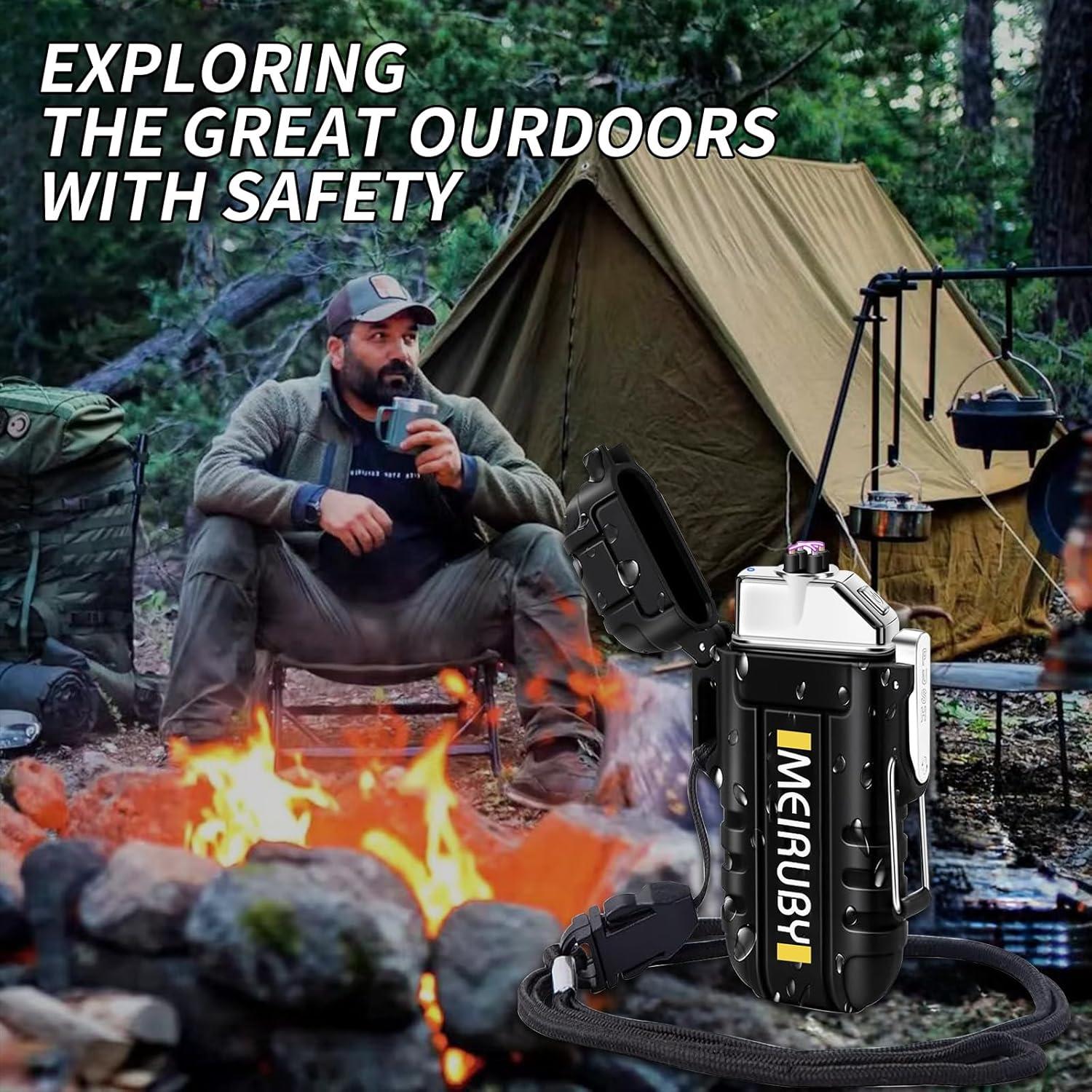 Encendedor Eléctrico MEIRUBY a Prueba de Viento Negro