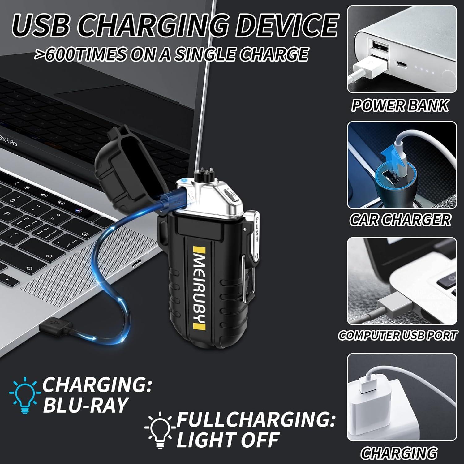 Encendedor Eléctrico MEIRUBY a Prueba de Viento Negro