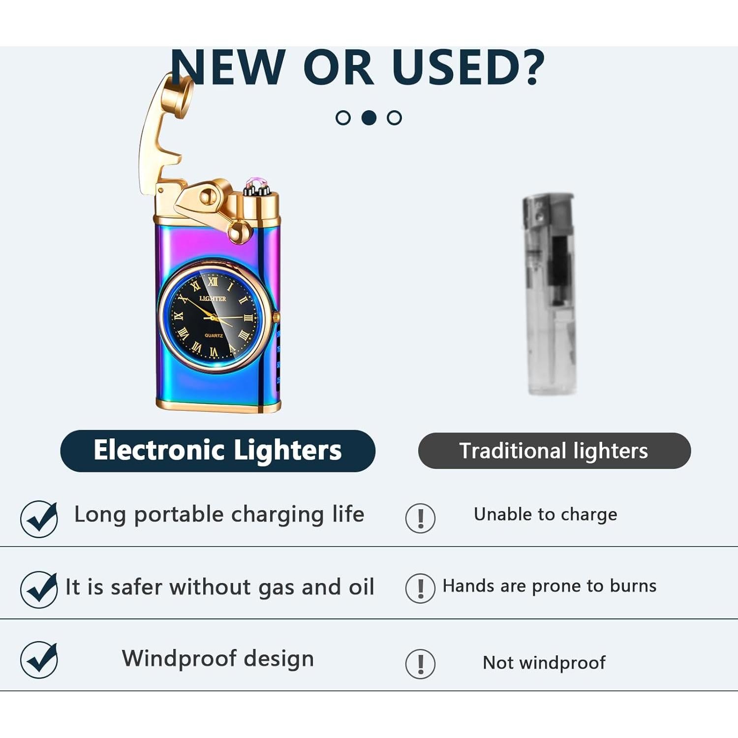 Encendedor Eléctrico Recargable GADATOP Doble Arco a Prueba de Viento