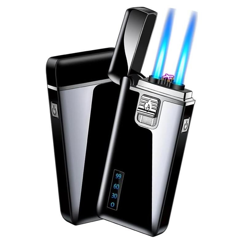 Encendedor 2 en 1 Zirro Doble Llama y Arco Eléctrico Negro