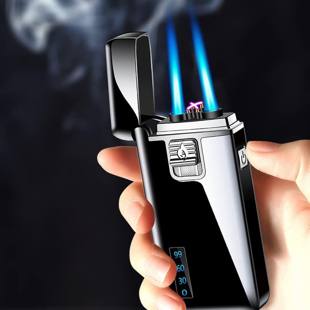 Encendedor 2 en 1 Zirro Doble Llama y Arco Eléctrico Negro