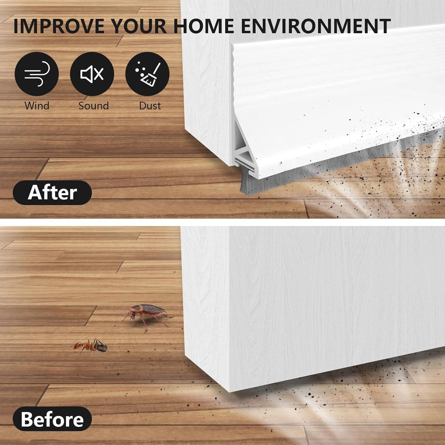 Cepillo de Barrido para Puerta Funnytek 99 cm Aislante Acústico