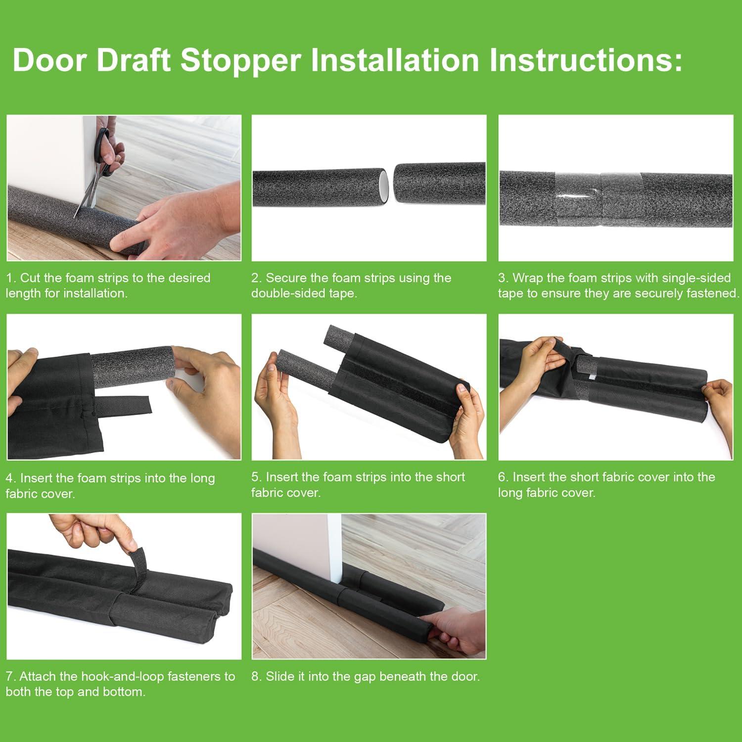 Tope de Draft SLIPEXSAFE para Puertas Grandes 91.44 cm Negro