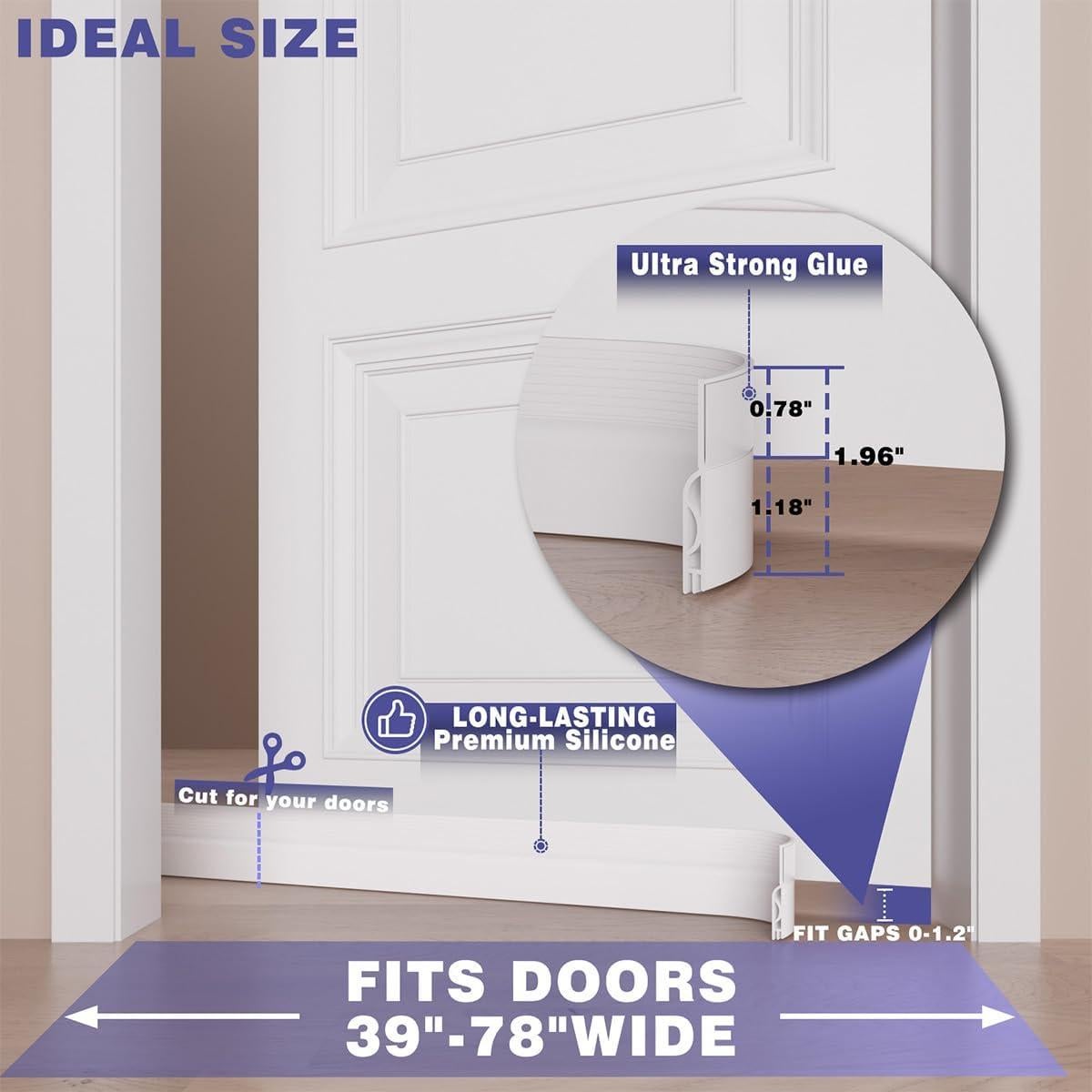 Detenedor de Corrientes de Aire Pundin 198cm Silicona Blanco