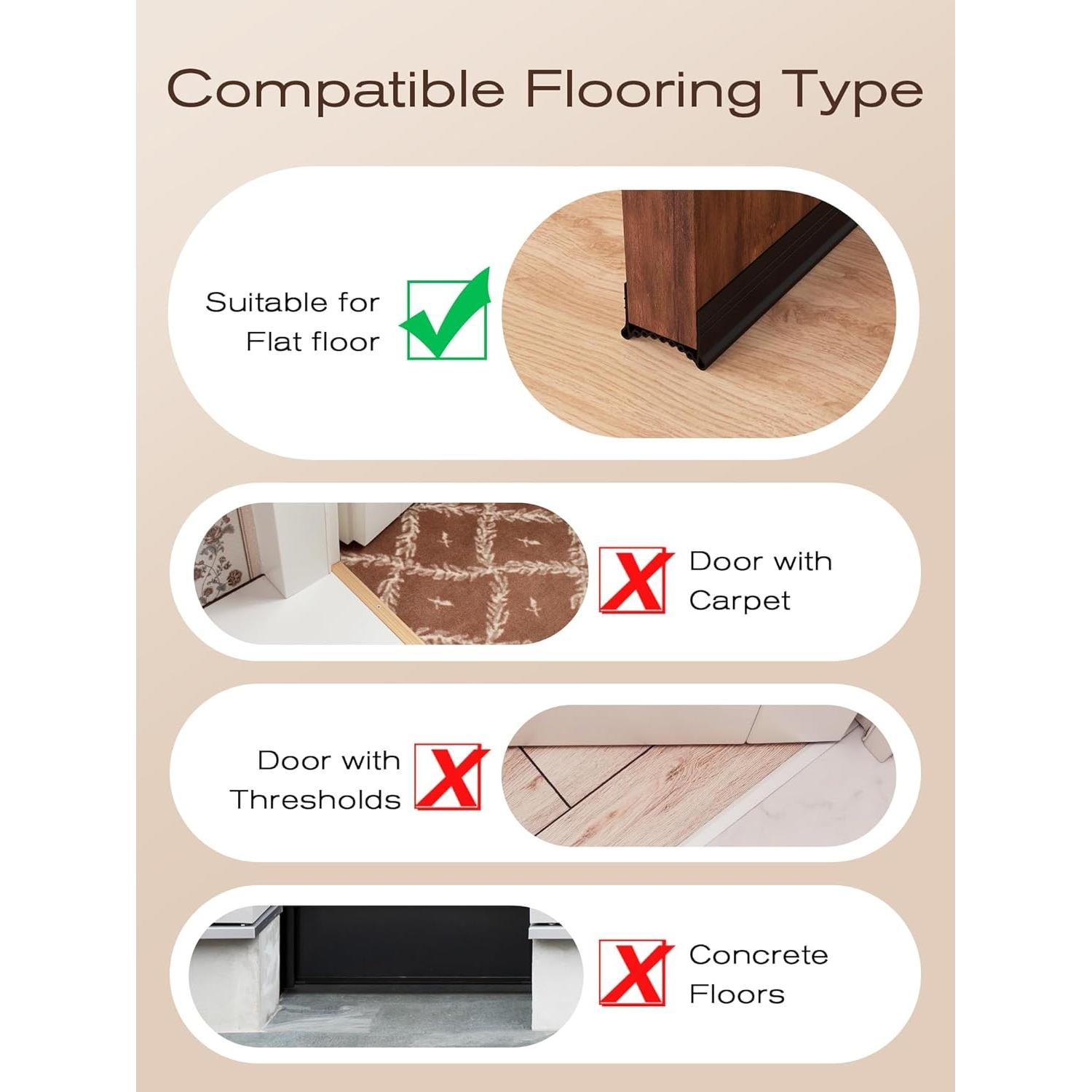 Tapón de Corrientes de Silicona SUNMON 1.0 m para Puertas