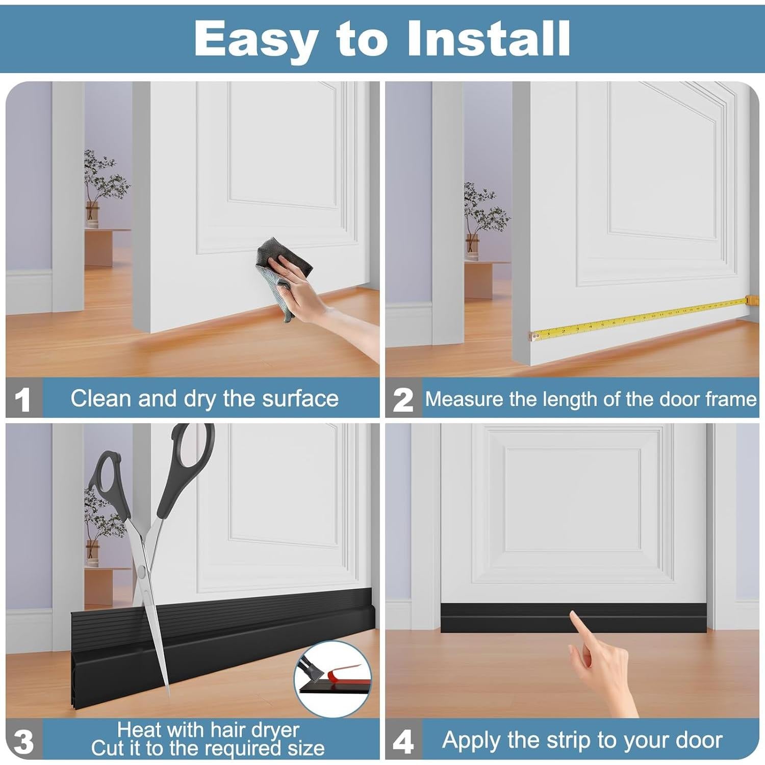 Tapón para Corrientes de Aire Beoguy 198 cm Negro Aislante