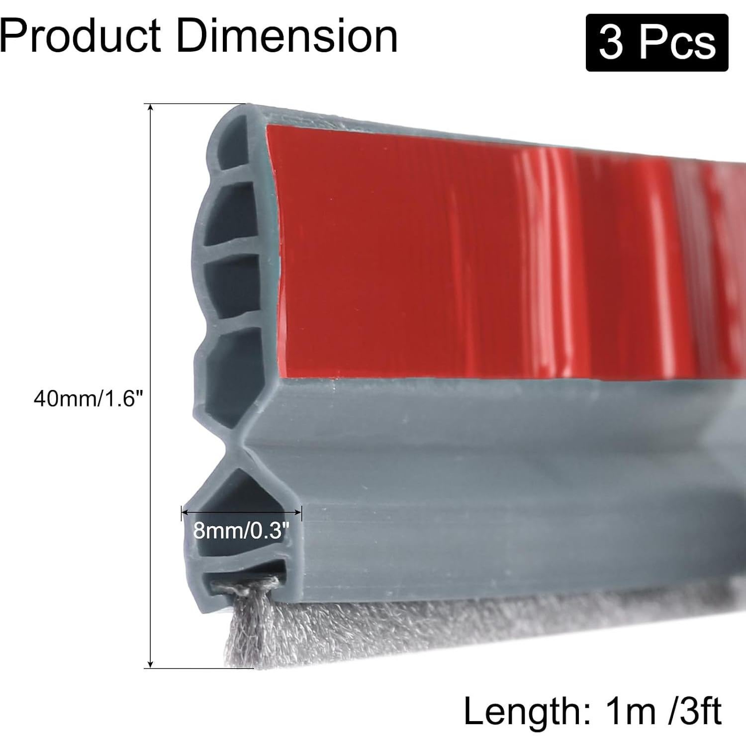 Tapón de Corrientes de Aire uxcell 3pcs 1m Gris para Puertas