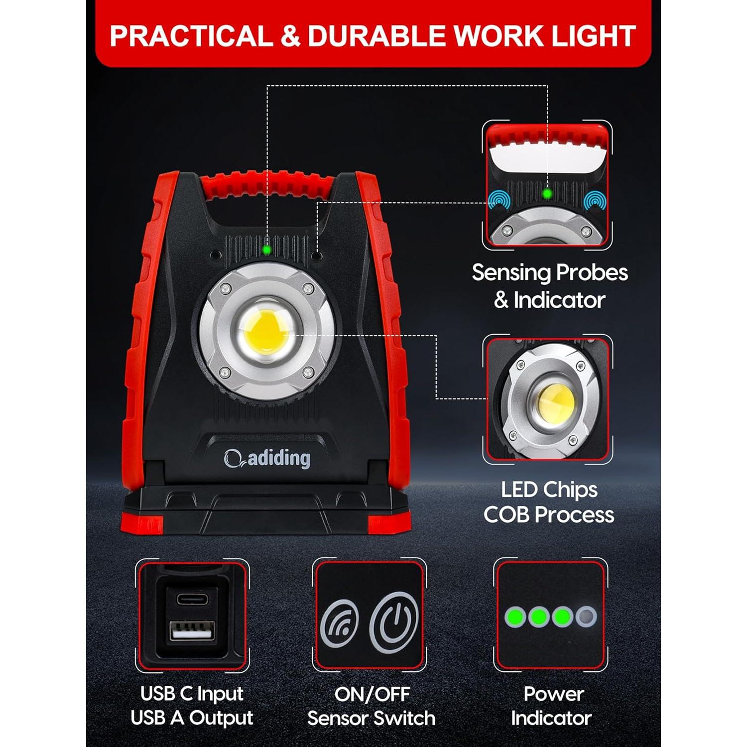 Luz de Trabajo LED Adiding 4400mAh Magnética 360°