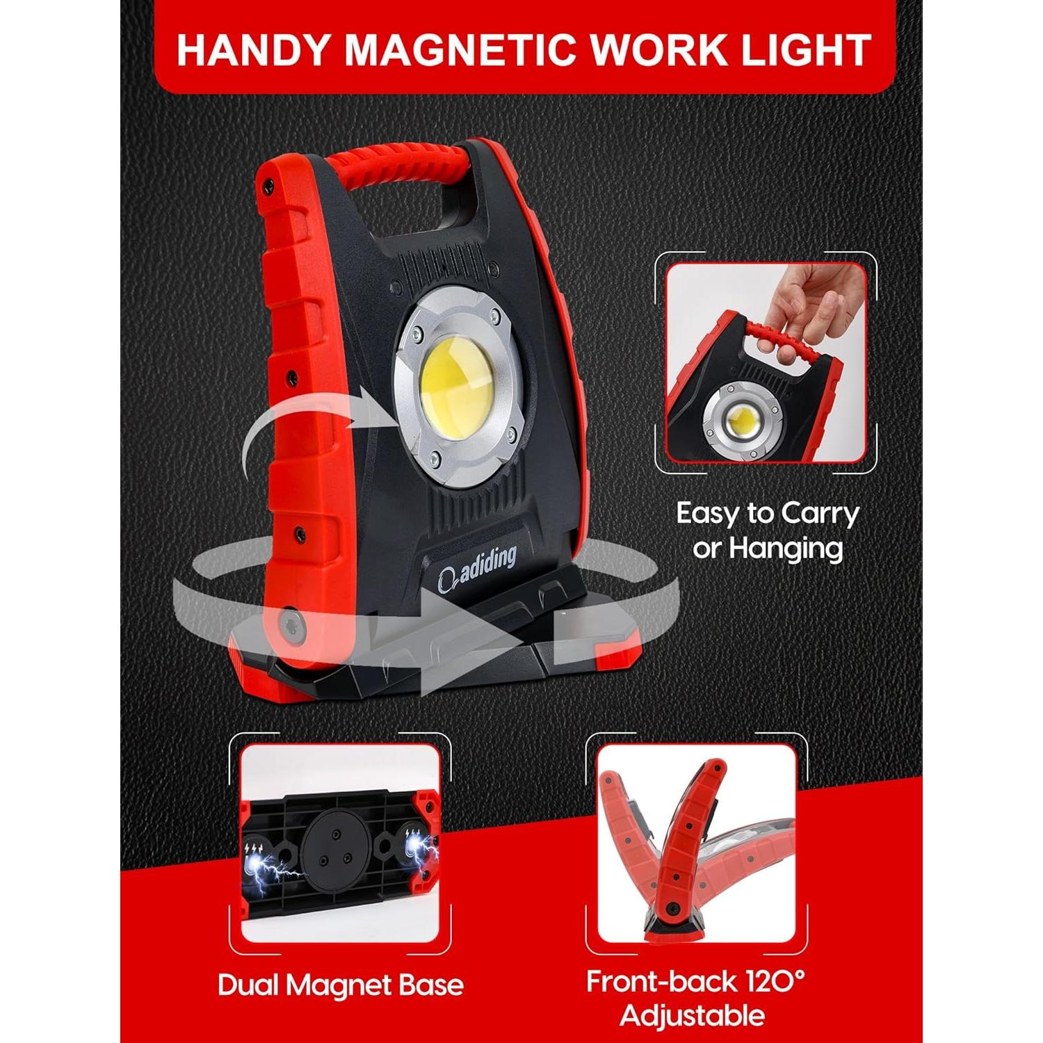 Luz de Trabajo LED Adiding 4400mAh Magnética 360°