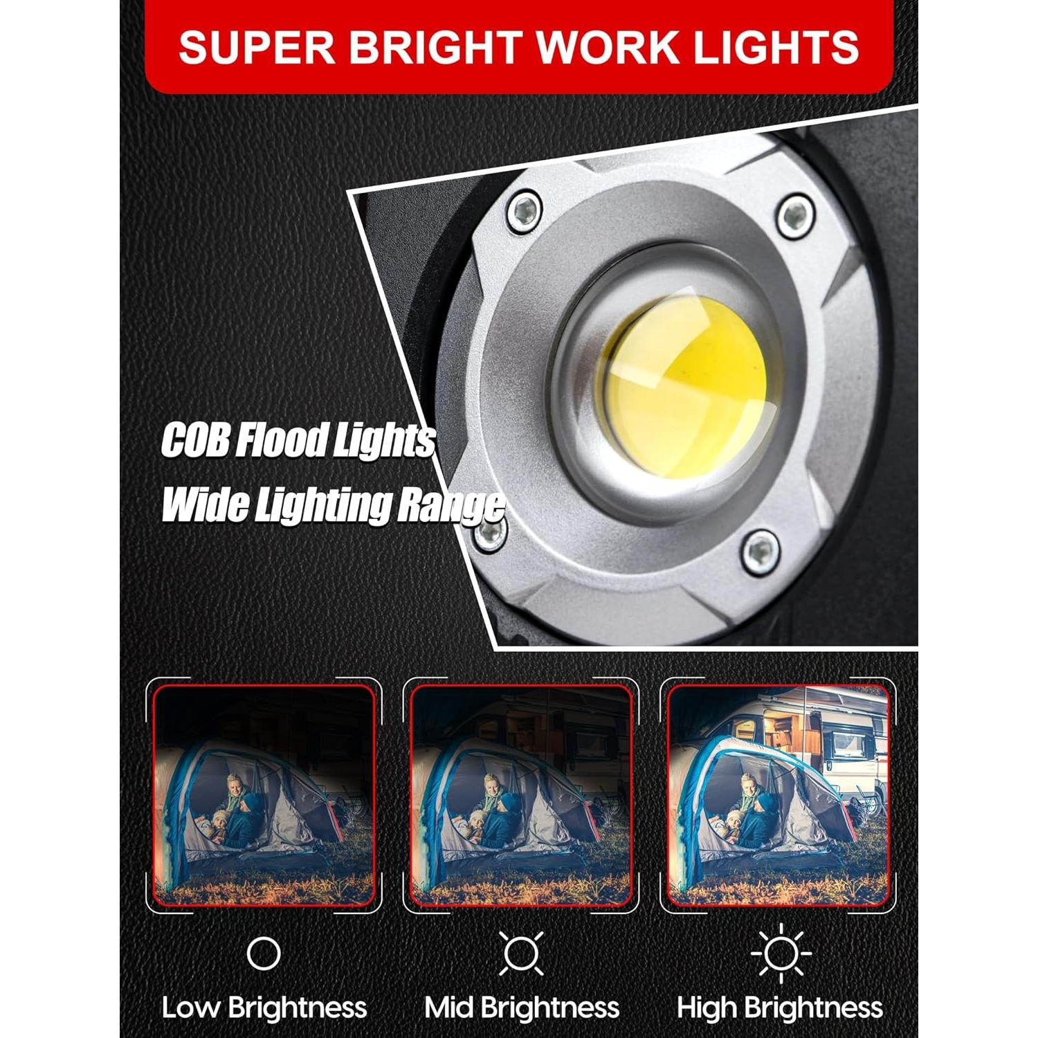 Luz de Trabajo LED Adiding 4400mAh Magnética 360°