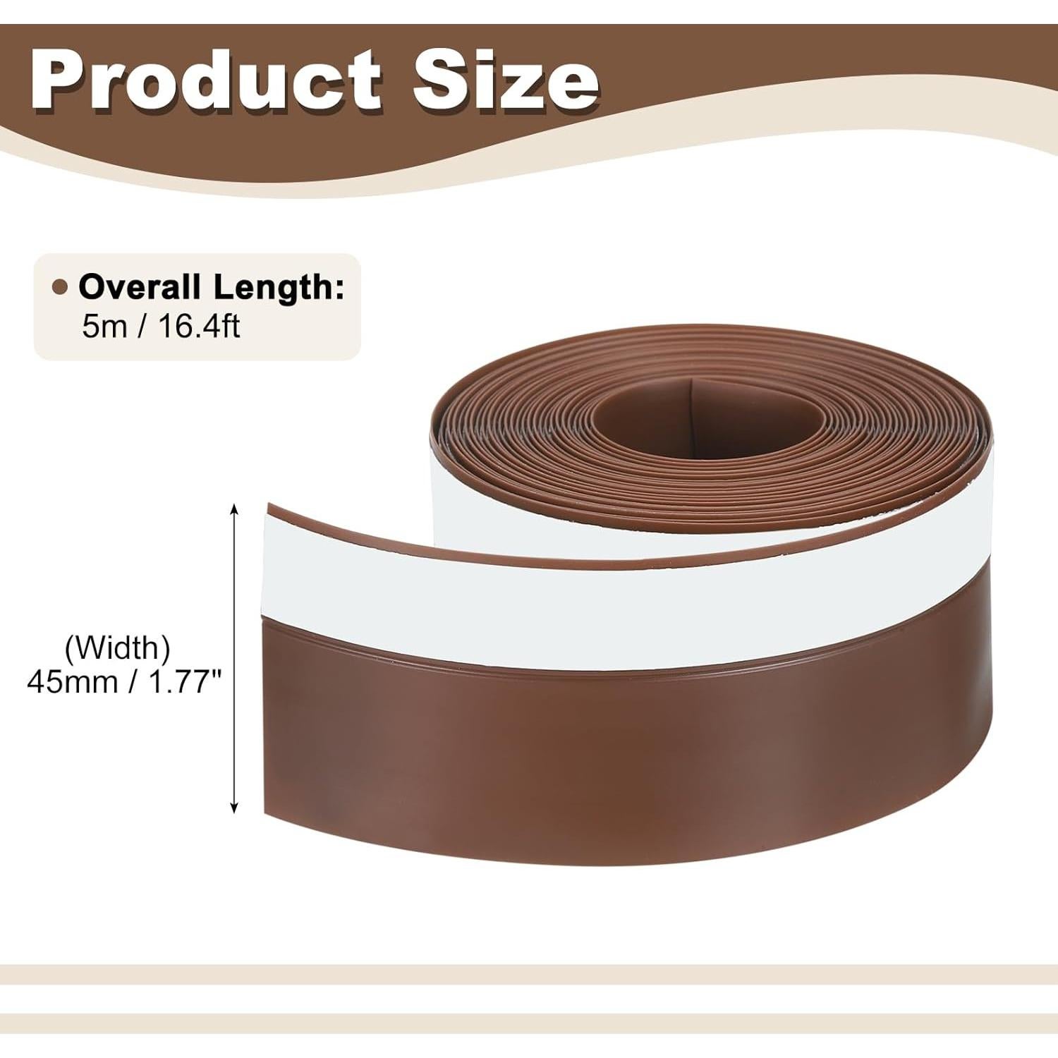 Cinta Selladora para Climas uxcell 5m x 45mm Marrón Aislamiento