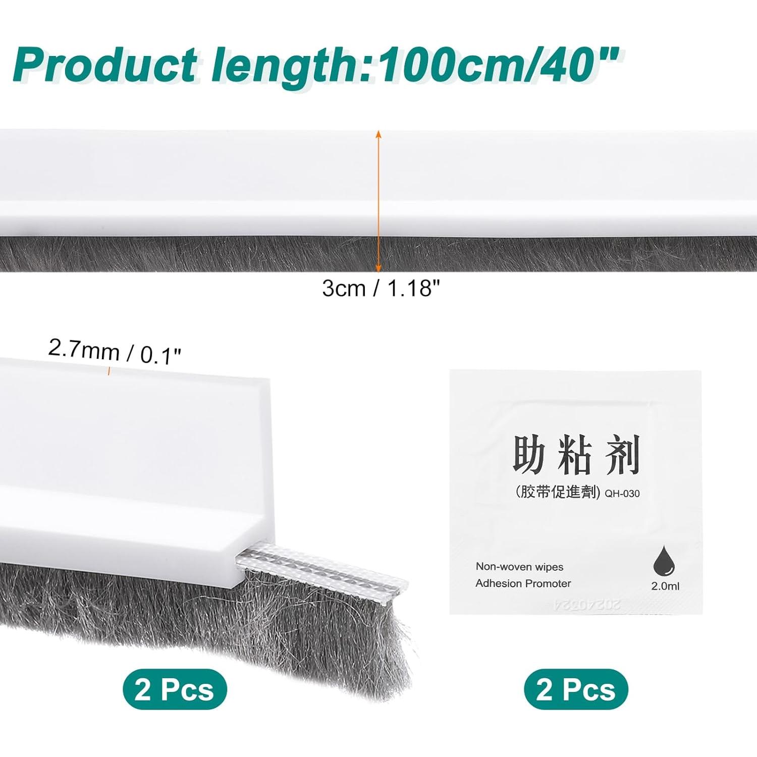 Barrera de Puerta uxcell 100cm x 5cm TPE 2 Pcs Blanco