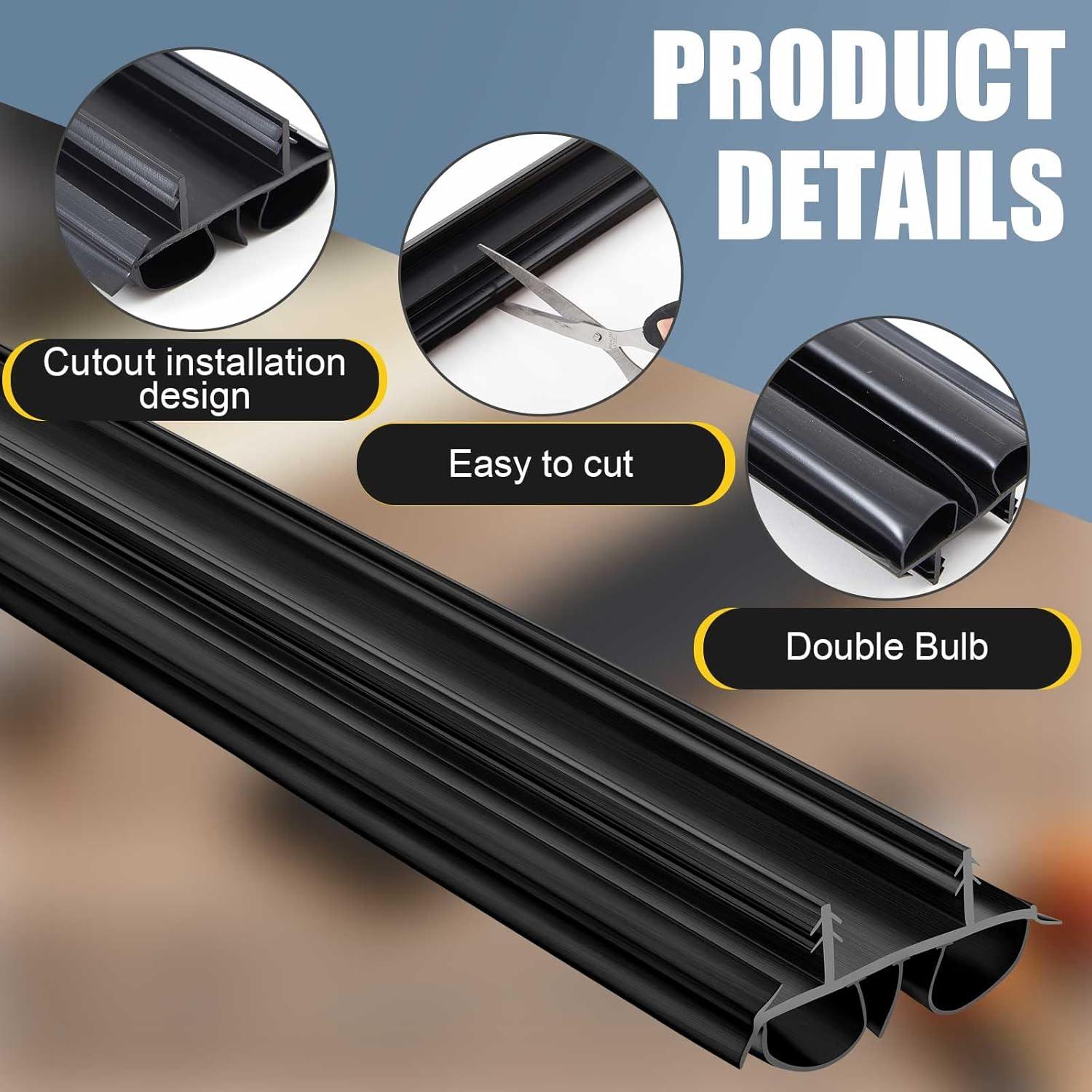 Barrera de Puerta Doble Burbuja Pushglossy 2 Pcs 91.5 cm PVC Negro