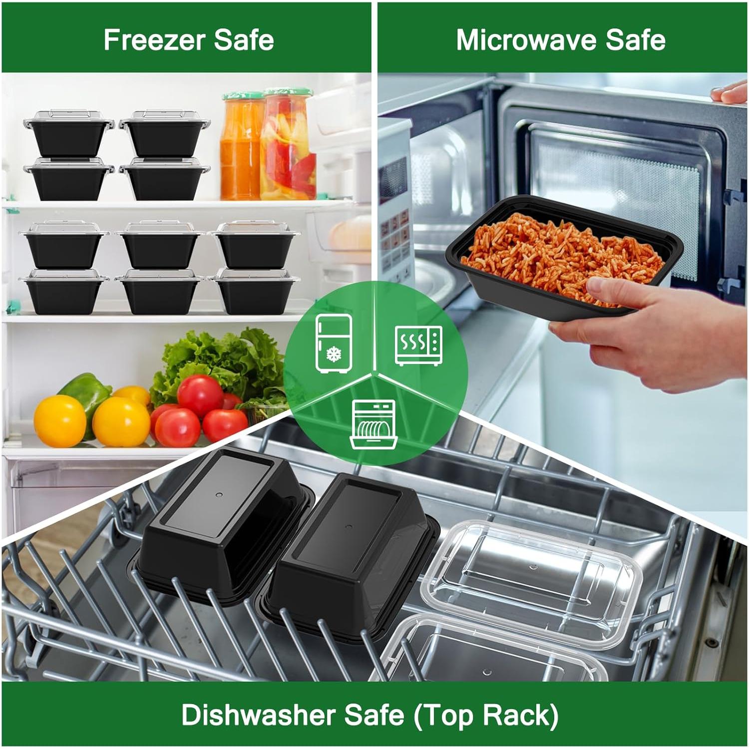 Contenedores de Comida Reutilizables Dealusy 24 oz - 50 Piezas