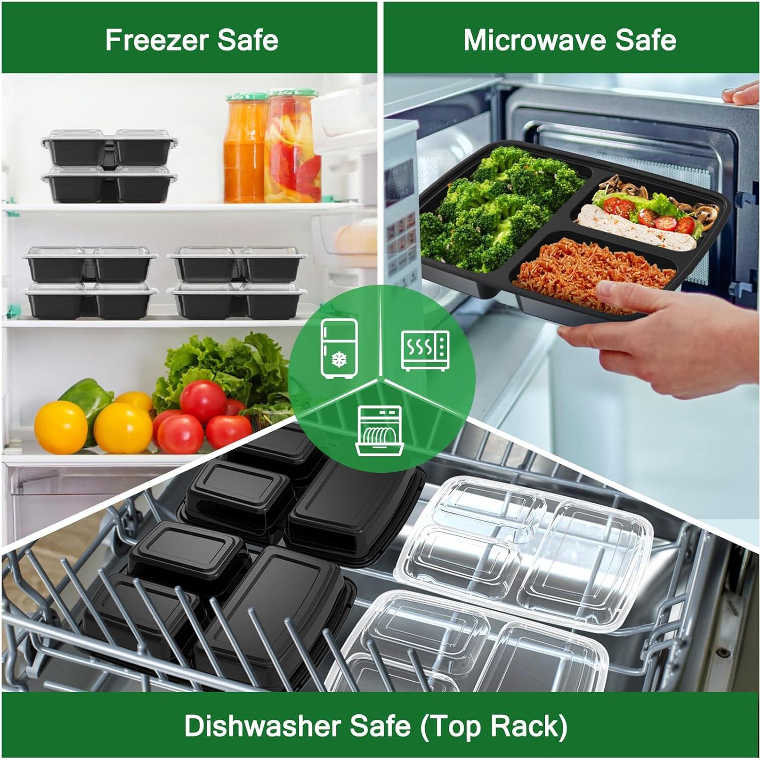 Contenedores de Comida Reutilizables Dealusy 32 oz 50 Piezas