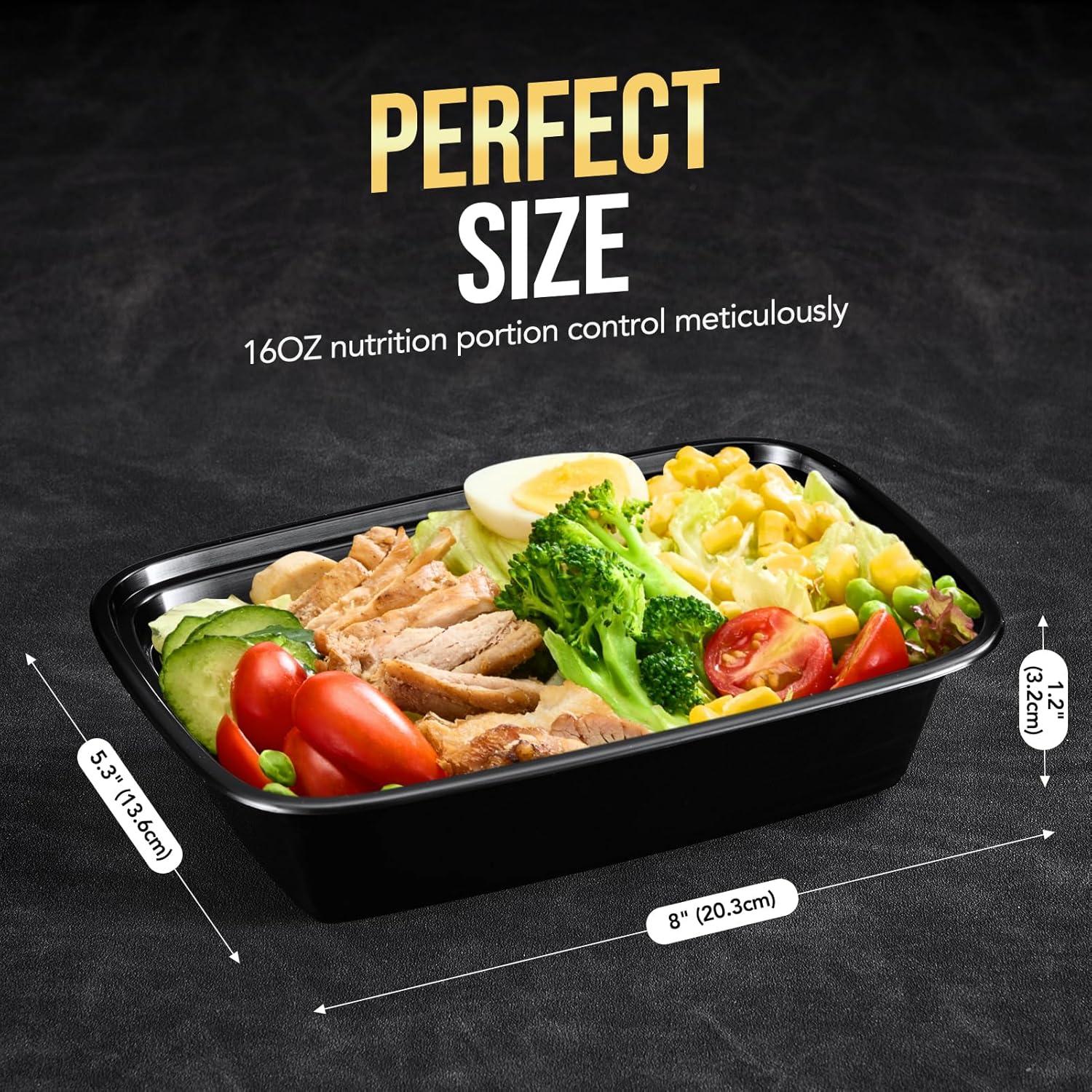 Contenedores de Comida Reutilizables Glotoch 16 OZ - 10 Piezas