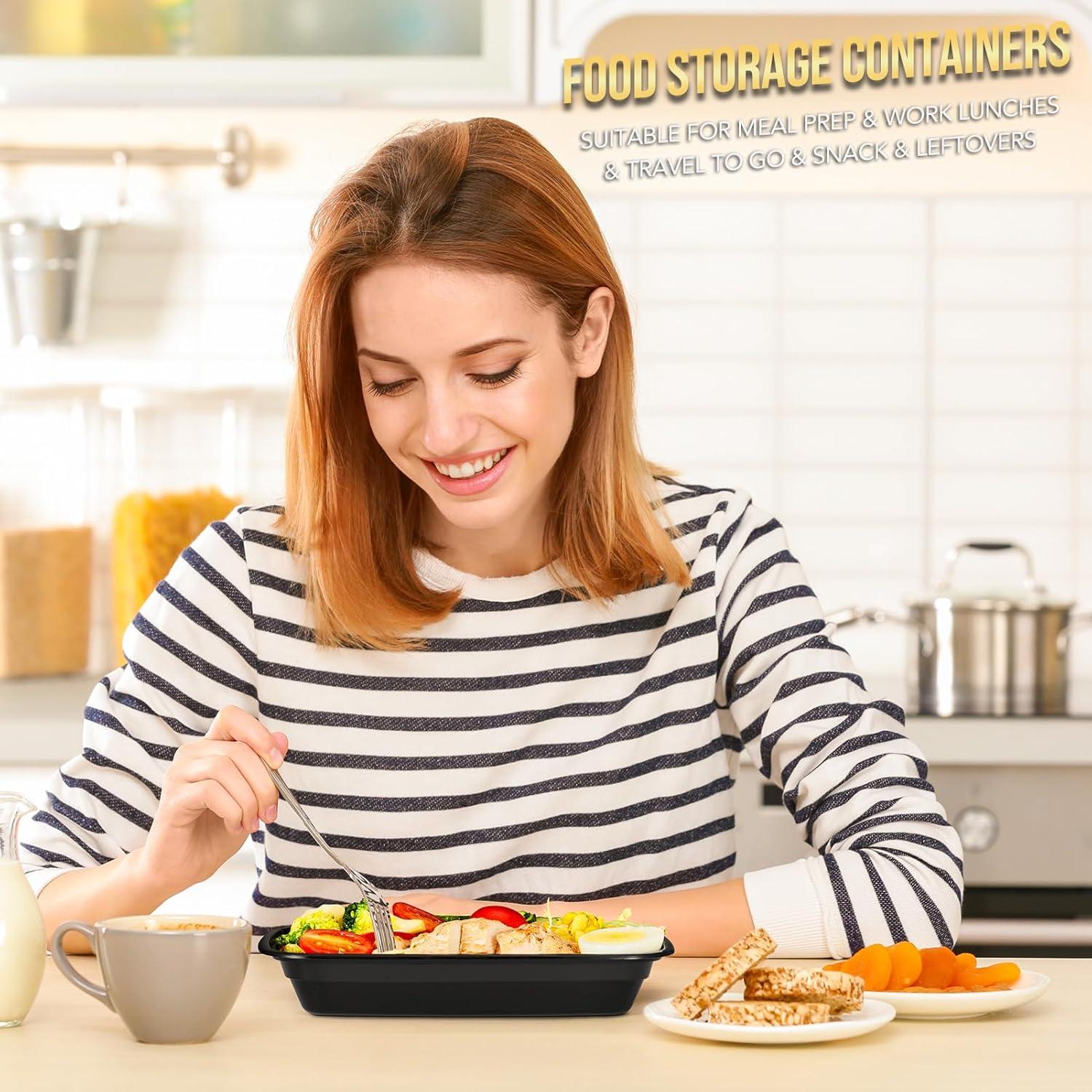 Contenedores de Comida Reutilizables Glotoch 16 OZ - 10 Piezas