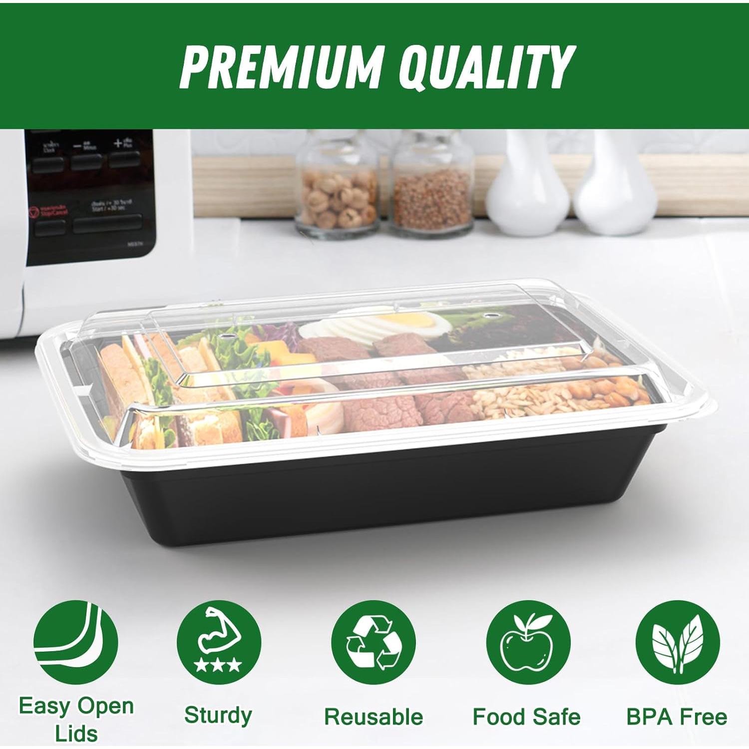 Contenedores de Comida Reutilizables Dealusy 32 oz - 50 Piezas