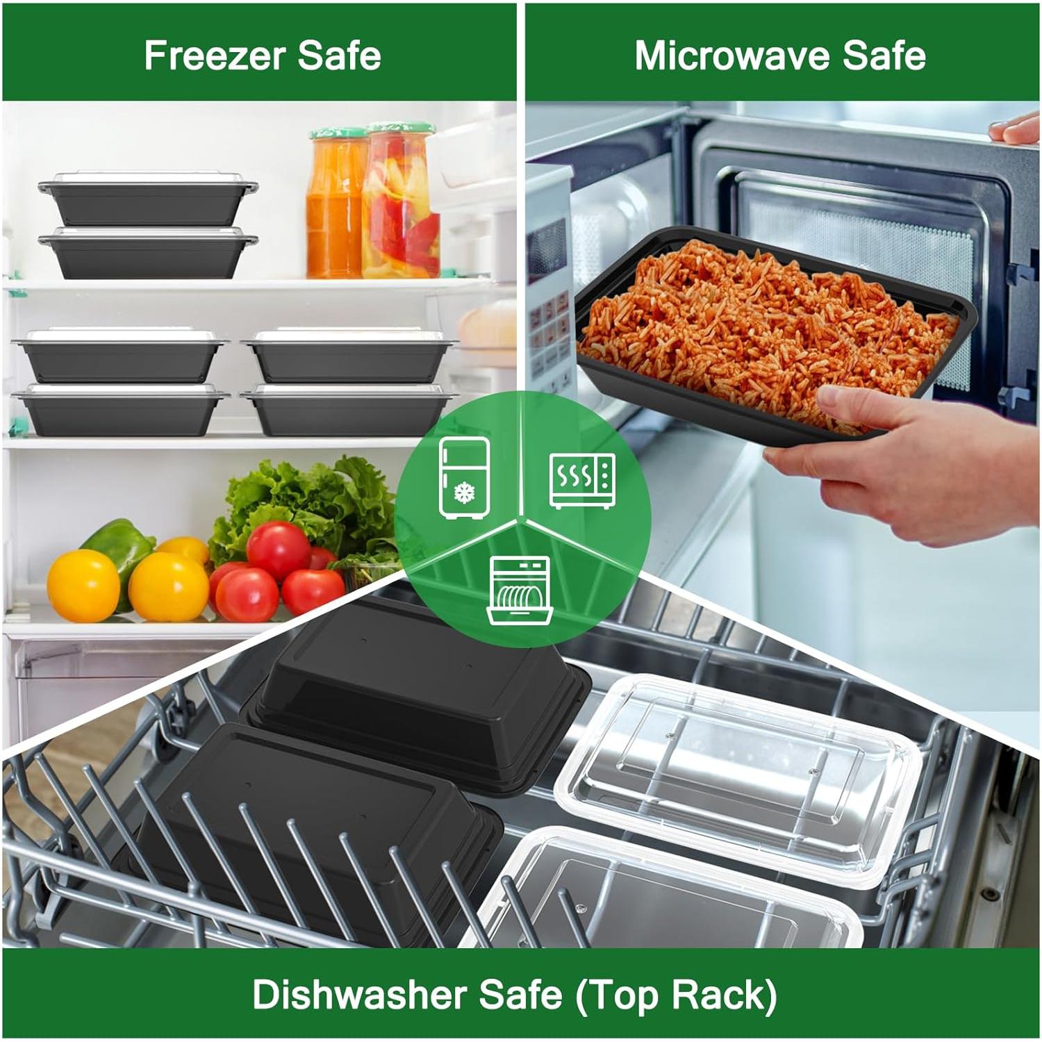 Contenedores de Comida Reutilizables Dealusy 32 oz - 50 Piezas