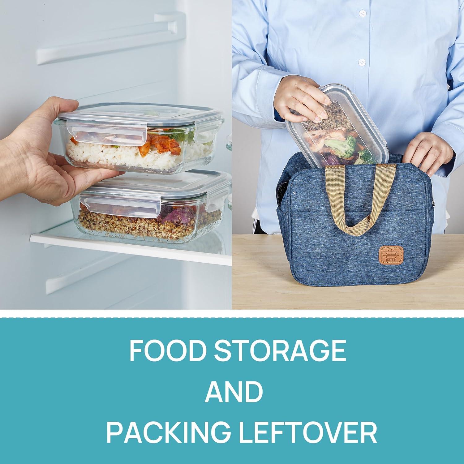 Vtopmart 5 Pack Contenedores de Vidrio 650ml A Prueba de Aire