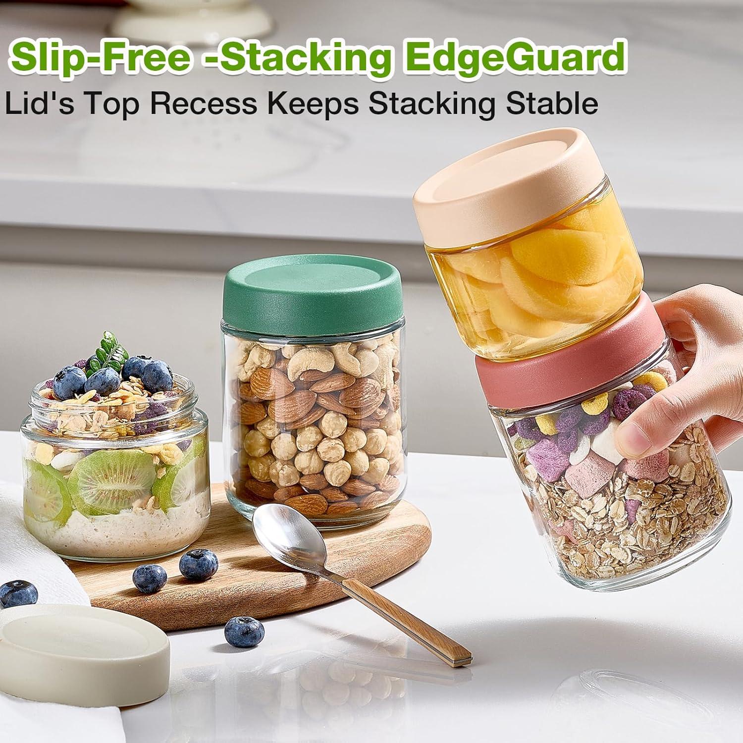 Juego de 8 Tarros de Vidrio Mason con Tapas 16 oz y 10 oz