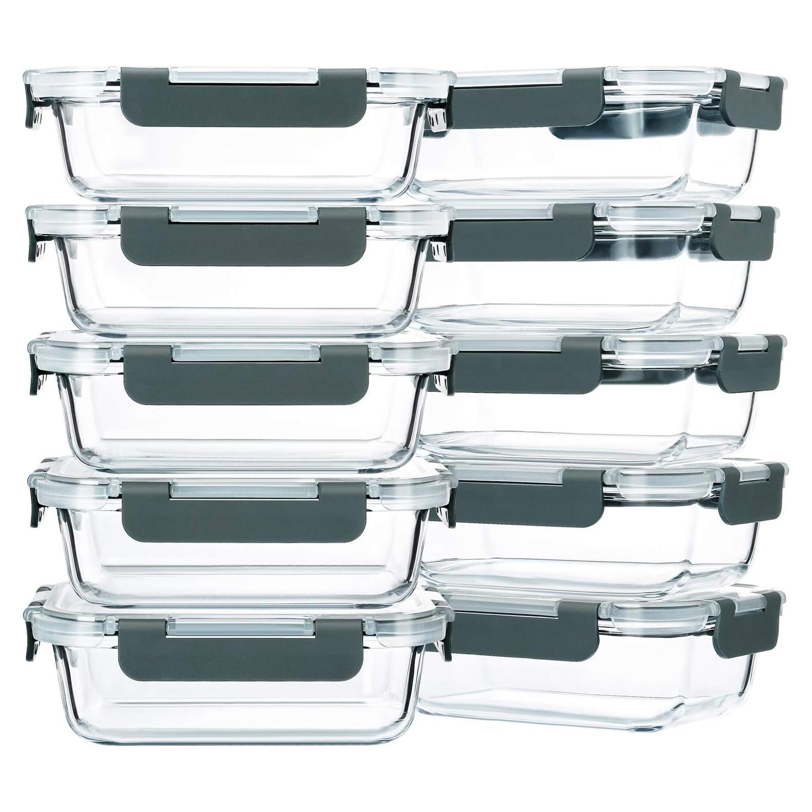 Contenedores de Vidrio para Preparación de Comidas M MCIRCO 10 Pack 650 ml