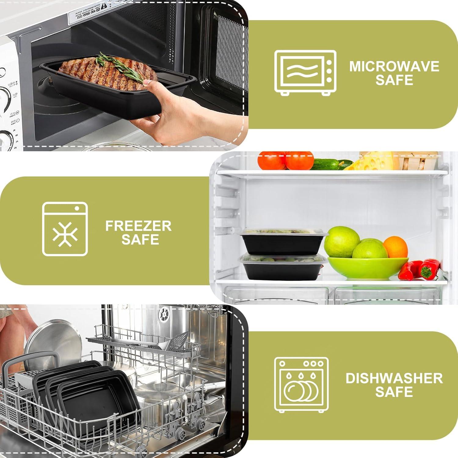 Contenedores de Comida KKYVVY 38oz 50 Pack A Prueba de Microondas