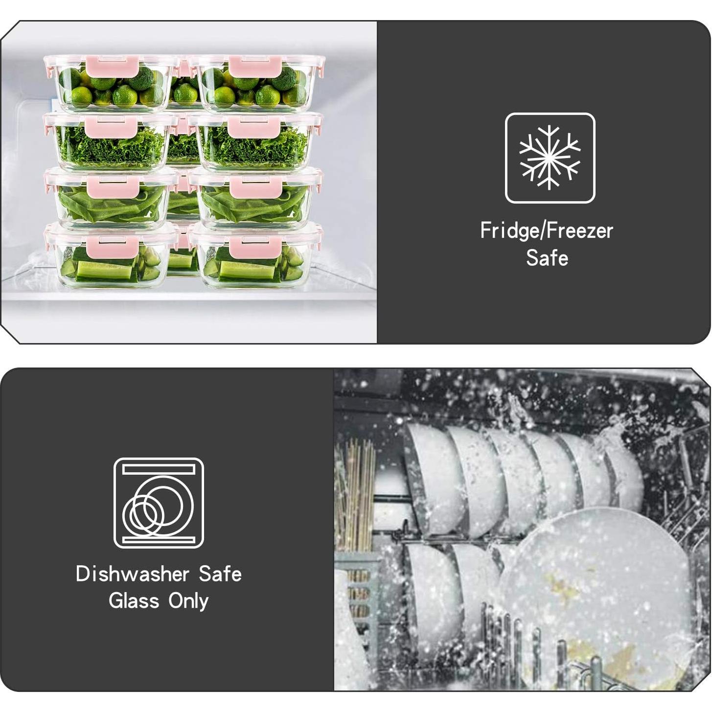 Contenedores de Almacenamiento de Vidrio UMEIED 10 Piezas