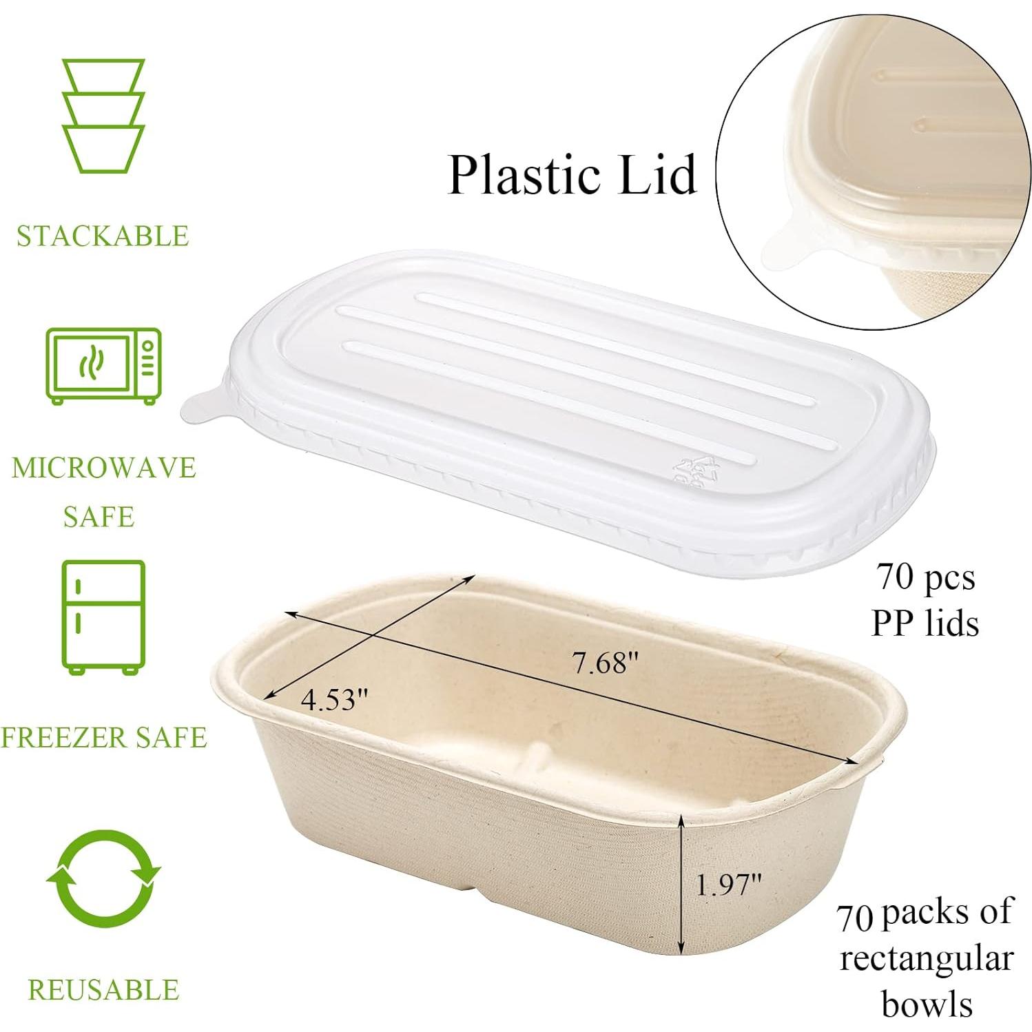 Contenedores de Comida Compostables Yesland 70 Paquete 700 ml