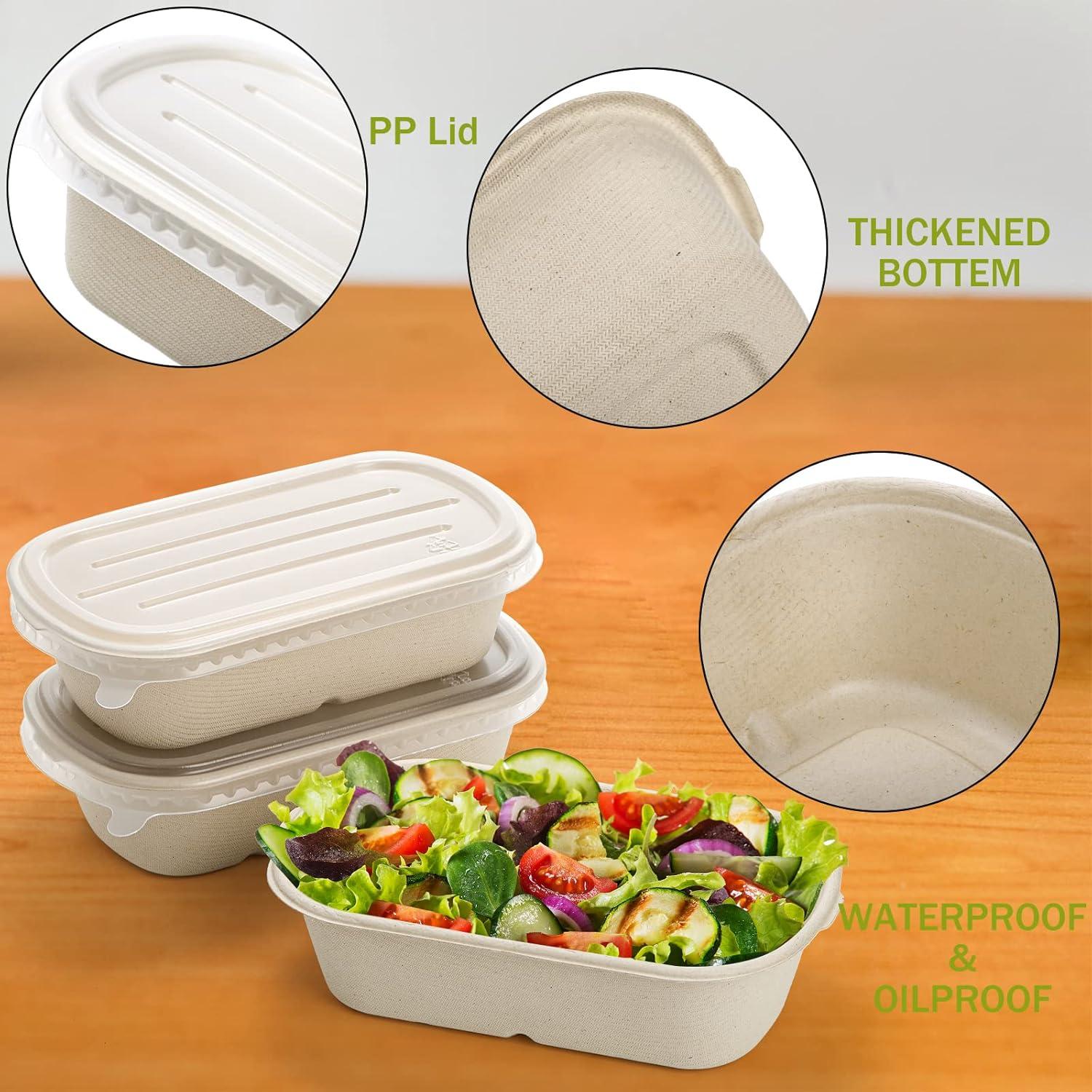 Contenedores de Comida Compostables Yesland 70 Paquete 700 ml
