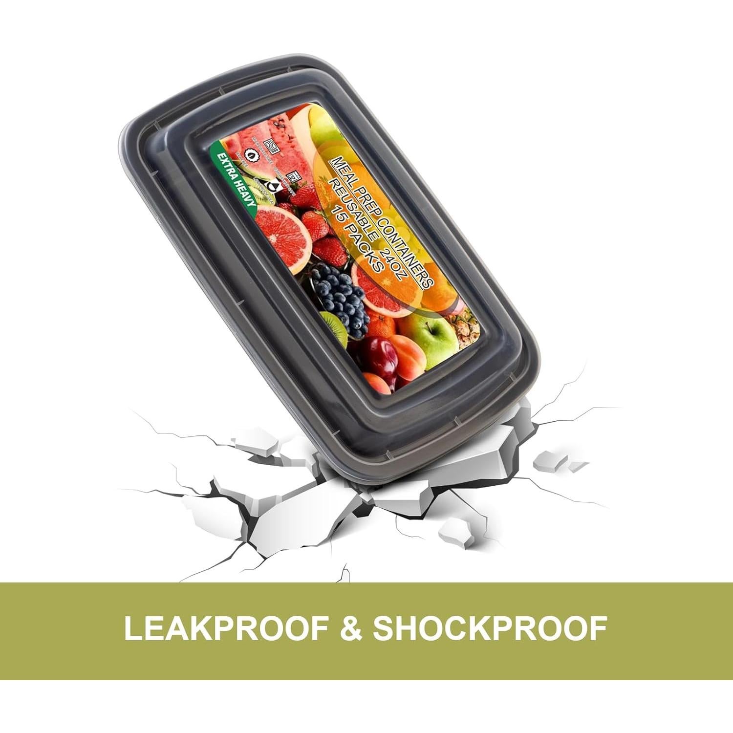 Contenedores de Comida Reutilizables Ezalia 24oz - 50 Pack