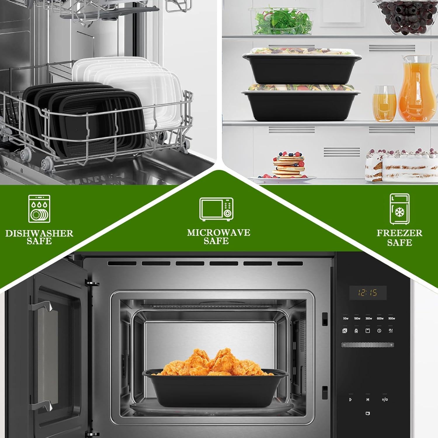 Contenedores de Comida RANLITTLE 38oz - 50 Paquete Reutilizables