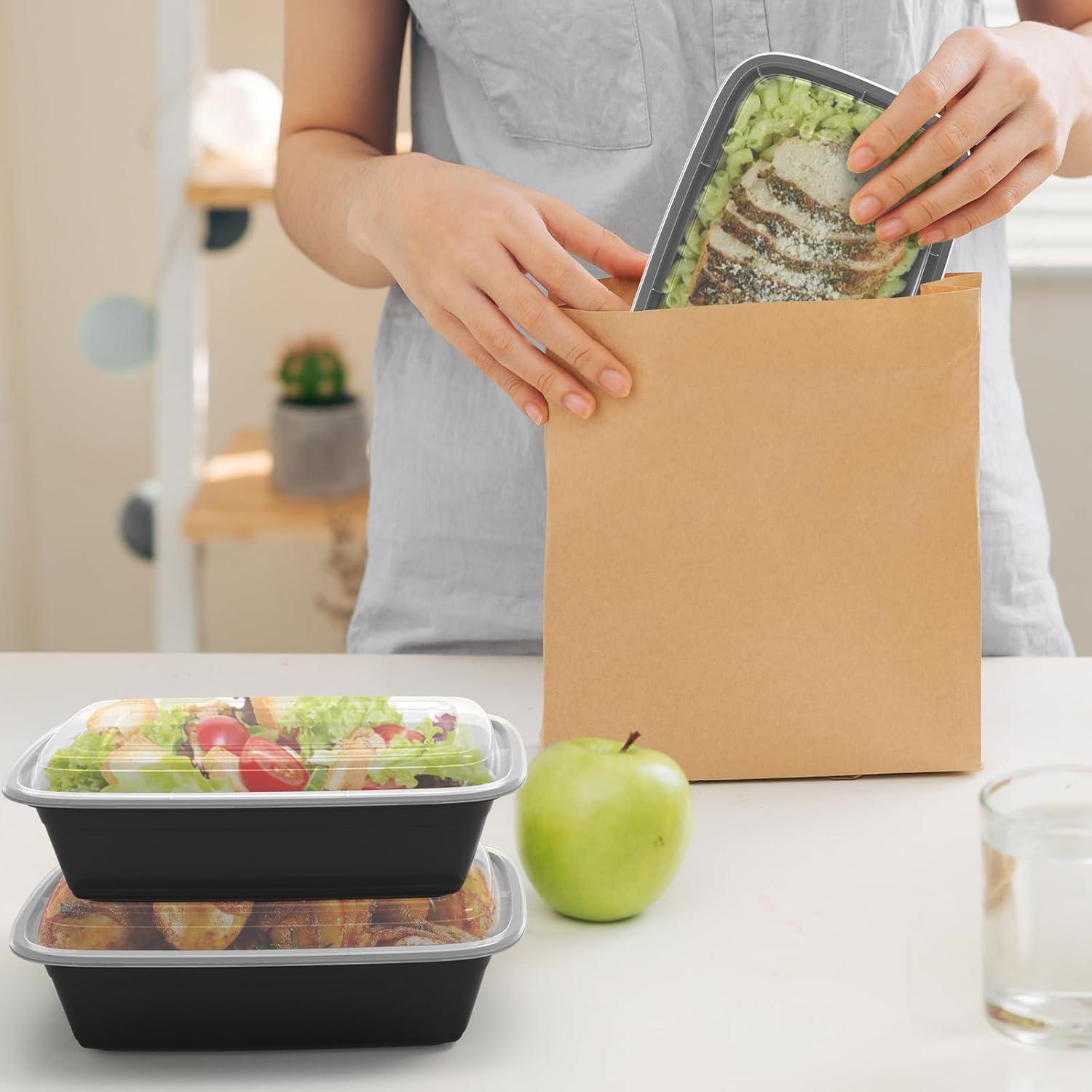 Contenedores de Comida RANLITTLE 38oz - 50 Paquete Reutilizables