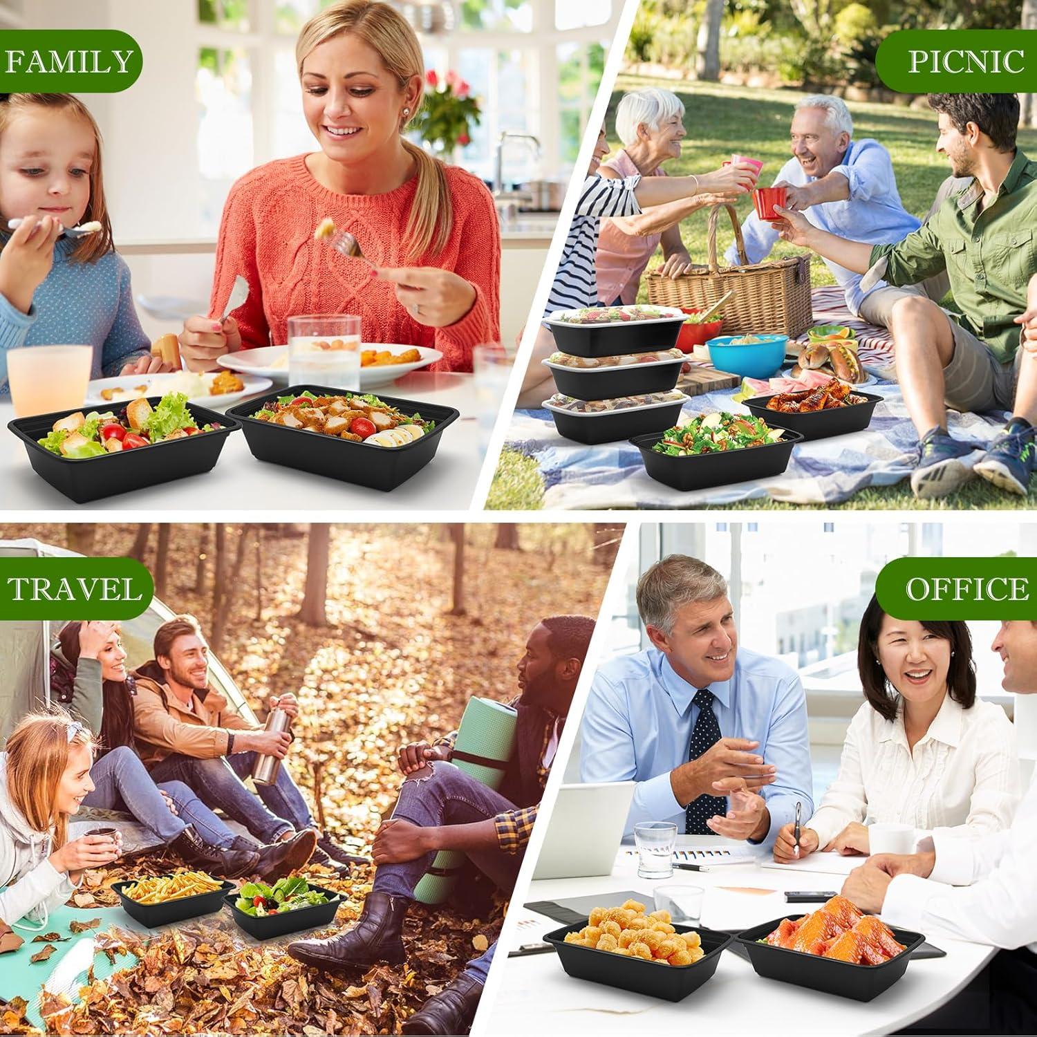 Contenedores de Comida RANLITTLE 38oz - 50 Paquete Reutilizables