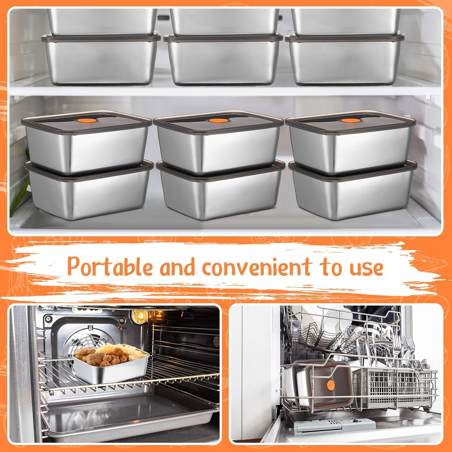 Contenedores de Comida Acero Inoxidable Layhit 10 Set 540 ml