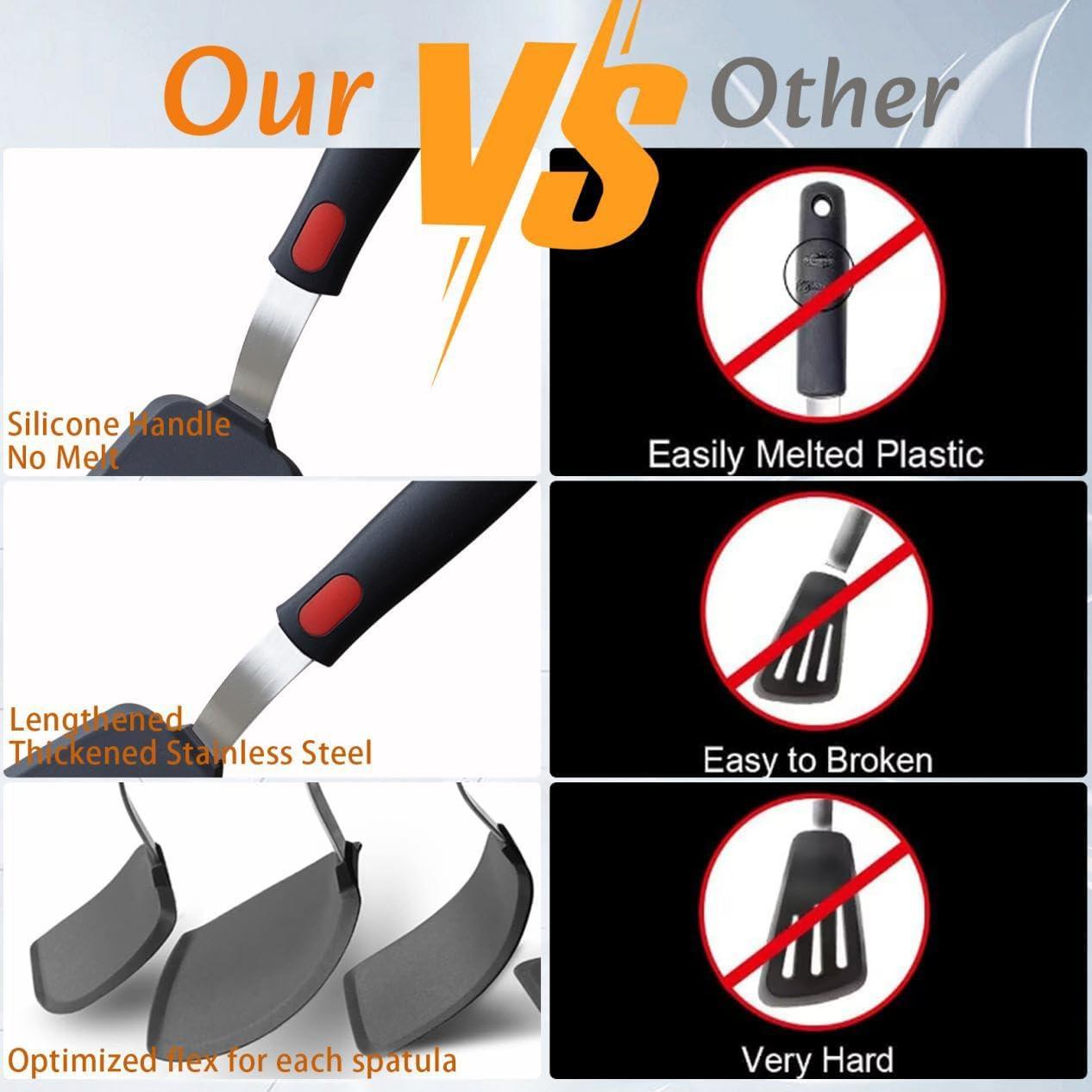 Juego de 5 Espátulas de Silicona KAKAMINA Antiadherentes