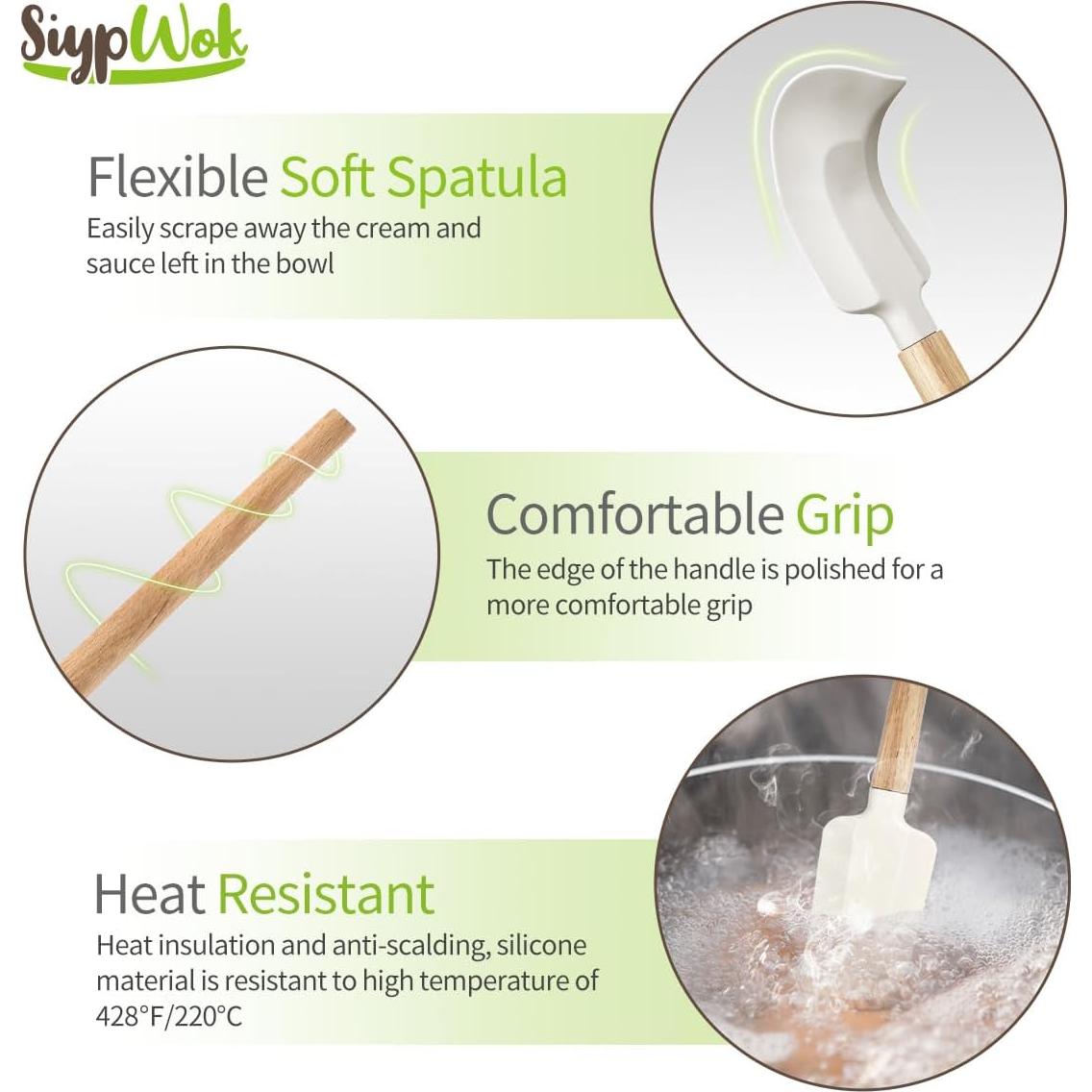 Juego de Espátulas de Silicona SiypWok - 4 Piezas Antiadherentes