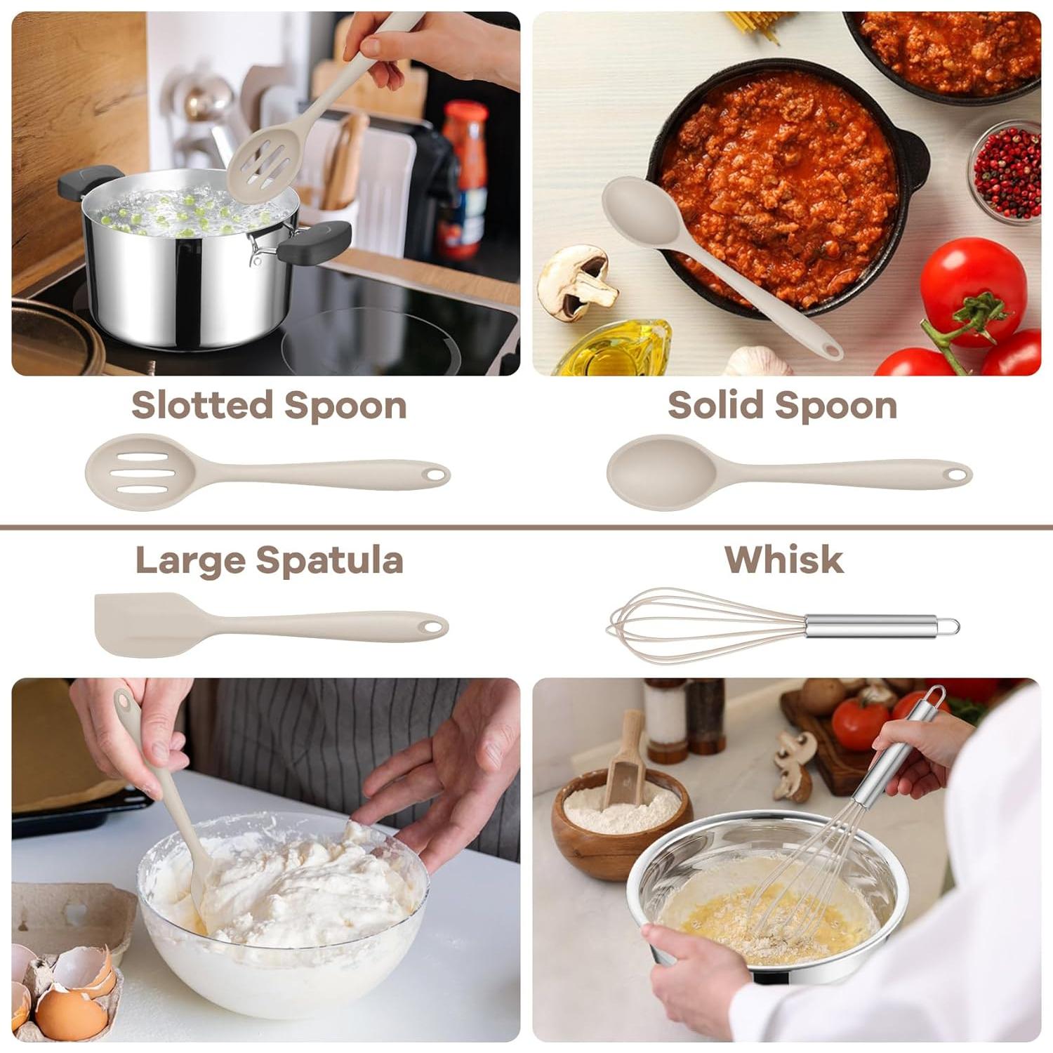 Set de Utensilios de Cocina de Silicona TeamFar 8 Piezas