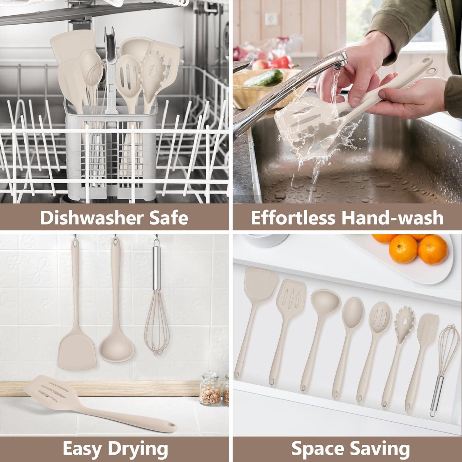 Set de Utensilios de Cocina de Silicona TeamFar 8 Piezas