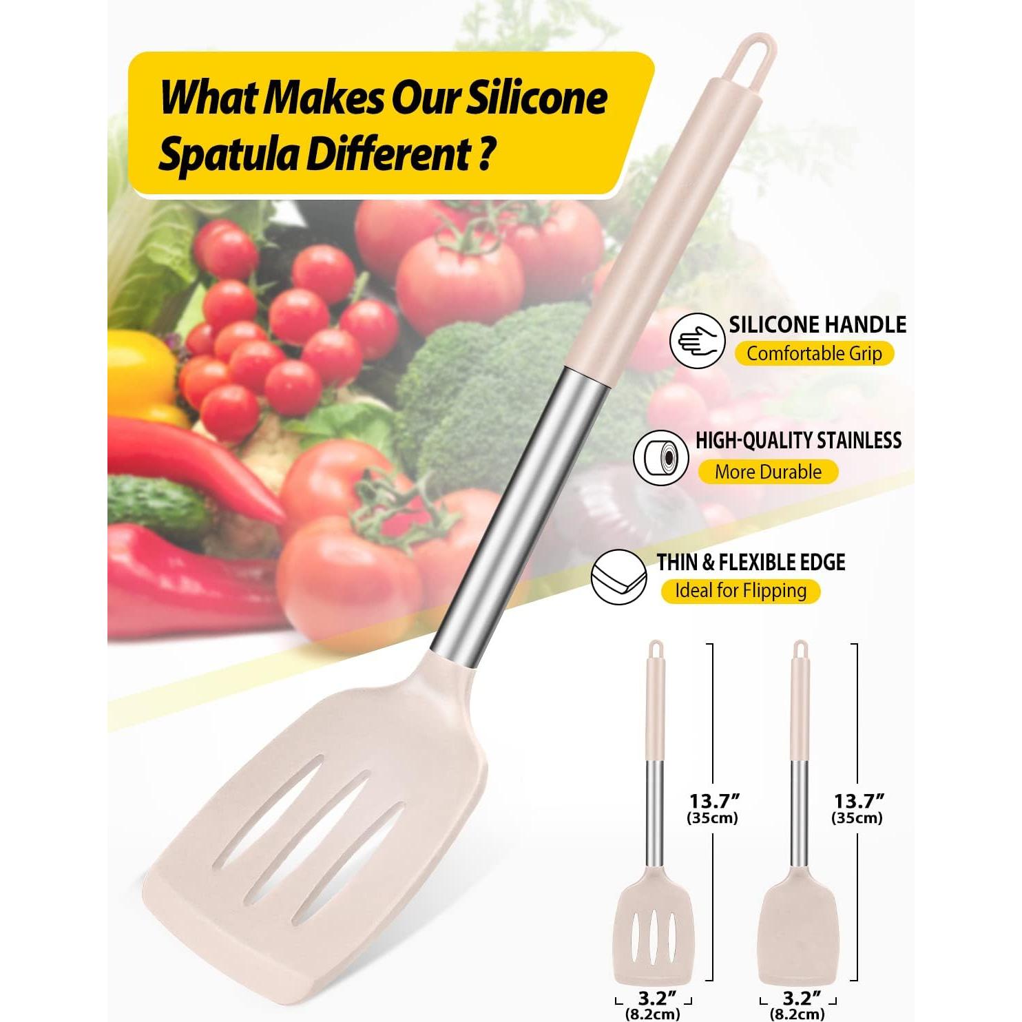 Juego de 2 Espátulas de Silicona BUNDLEPRO Antiadherentes