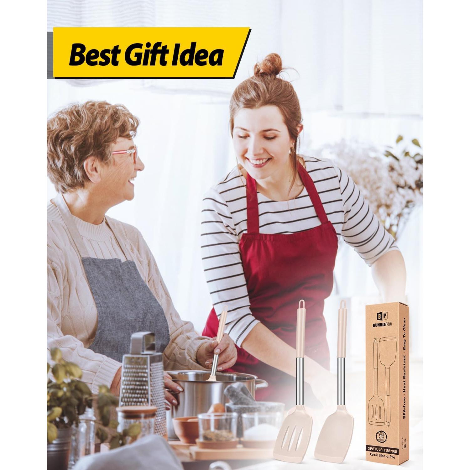 Juego de 2 Espátulas de Silicona BUNDLEPRO Antiadherentes